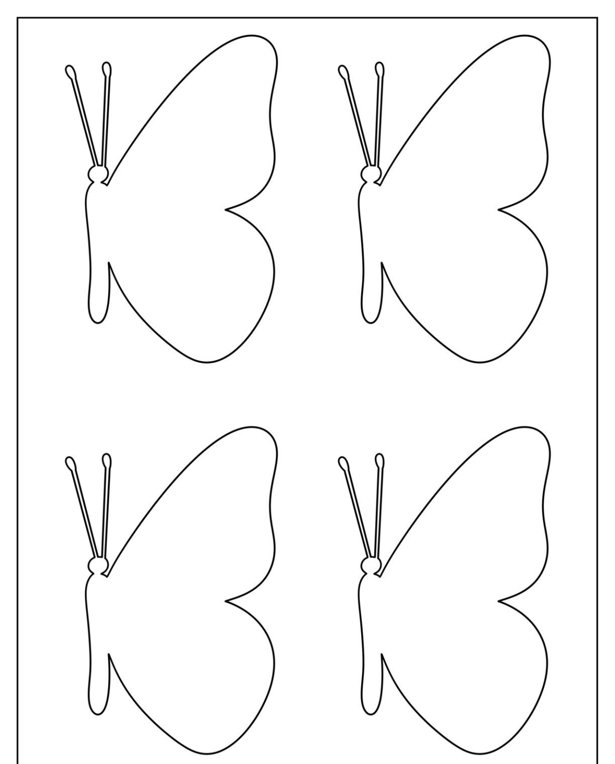 Molde de Borboletas Simples para Imprimir e Usar em Atividades Infantis