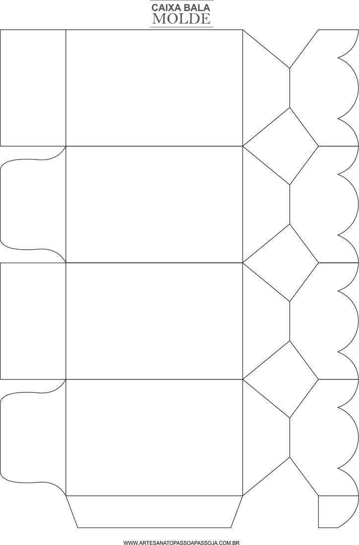 Molde de Caixa para imprimir Cajita Bala Personalizada