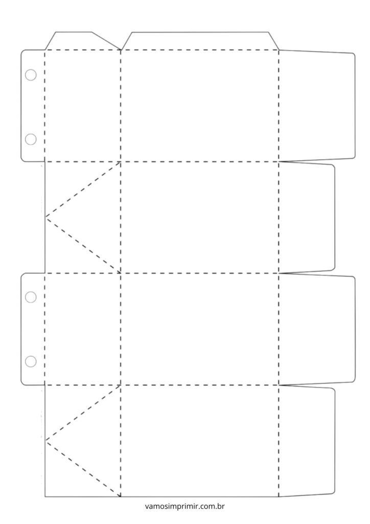 Molde de Caixa para imprimir com abas personalizadas