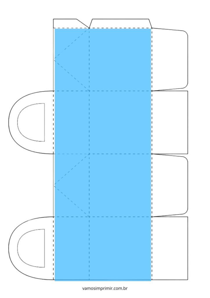 Molde de Caixa para Imprimir com Alças Colorido