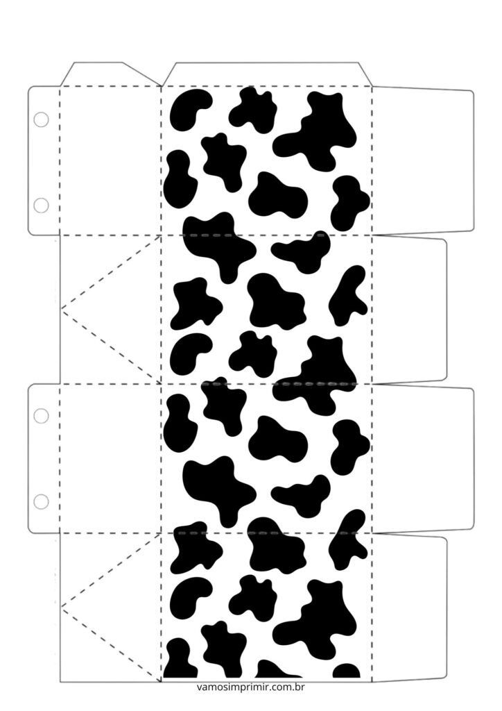 Molde de Caixa para imprimir com estampa de couro de vaca