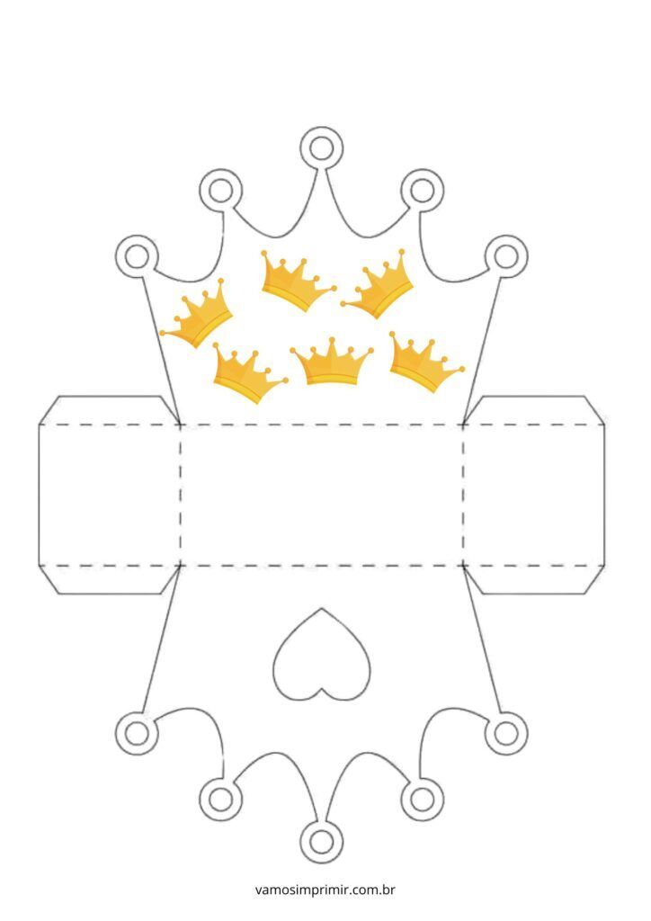 Molde de Caixa para Imprimir Coroa Decorativa e Personalizada