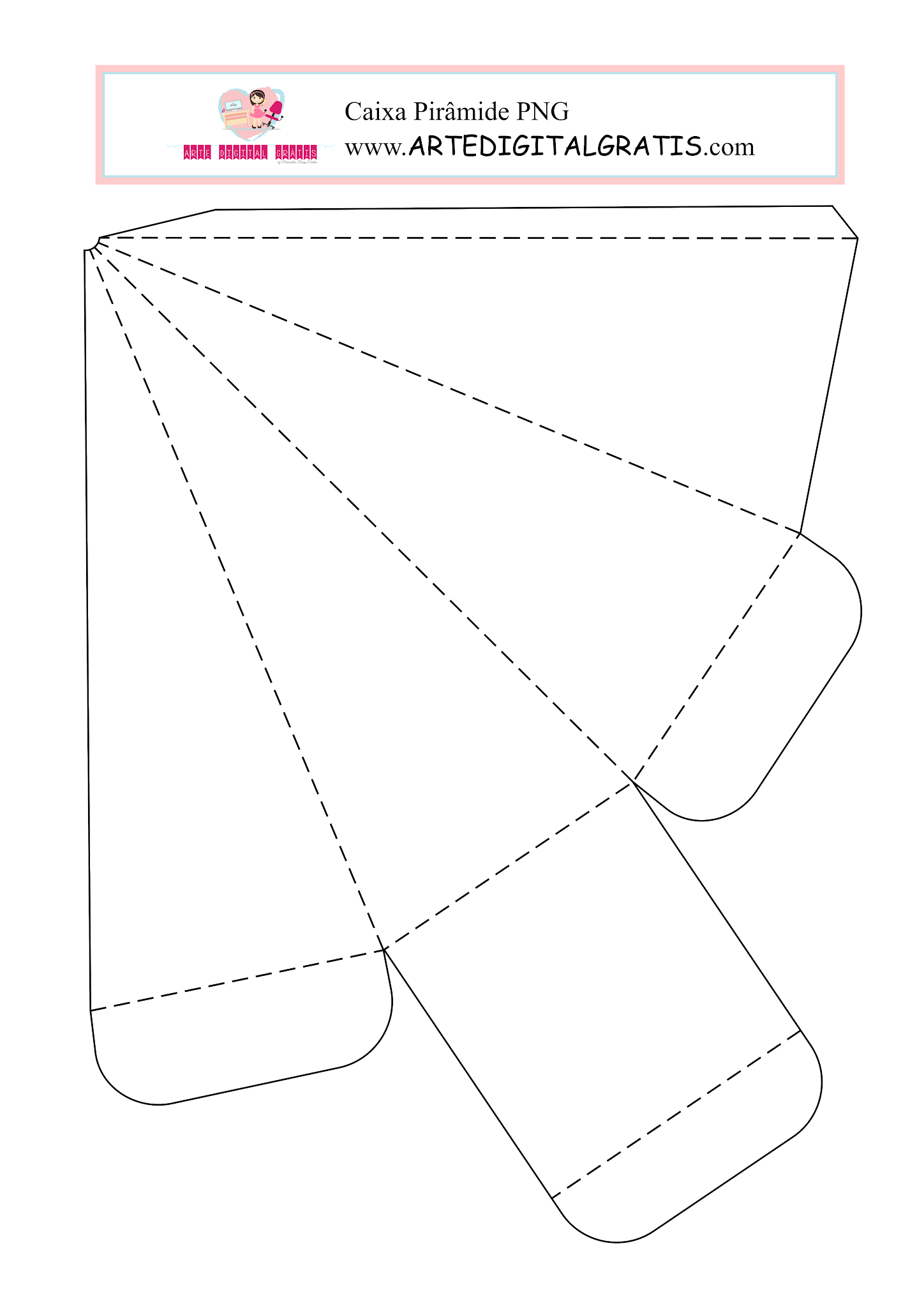 Molde de Caixa Pirâmide para Imprimir Grátis