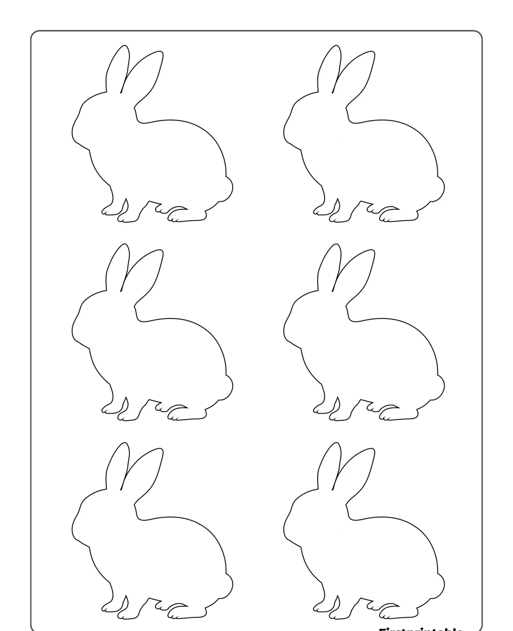 Molde de Coelho com Silhuetas para Imprimir e Recortar