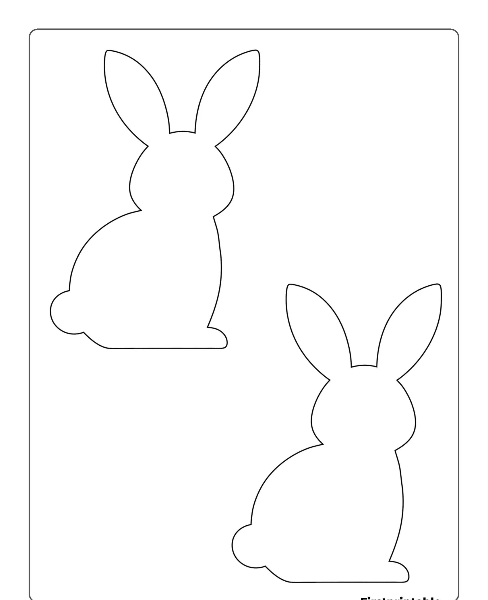 Molde de Coelho em Contorno para Impressão Gratuita