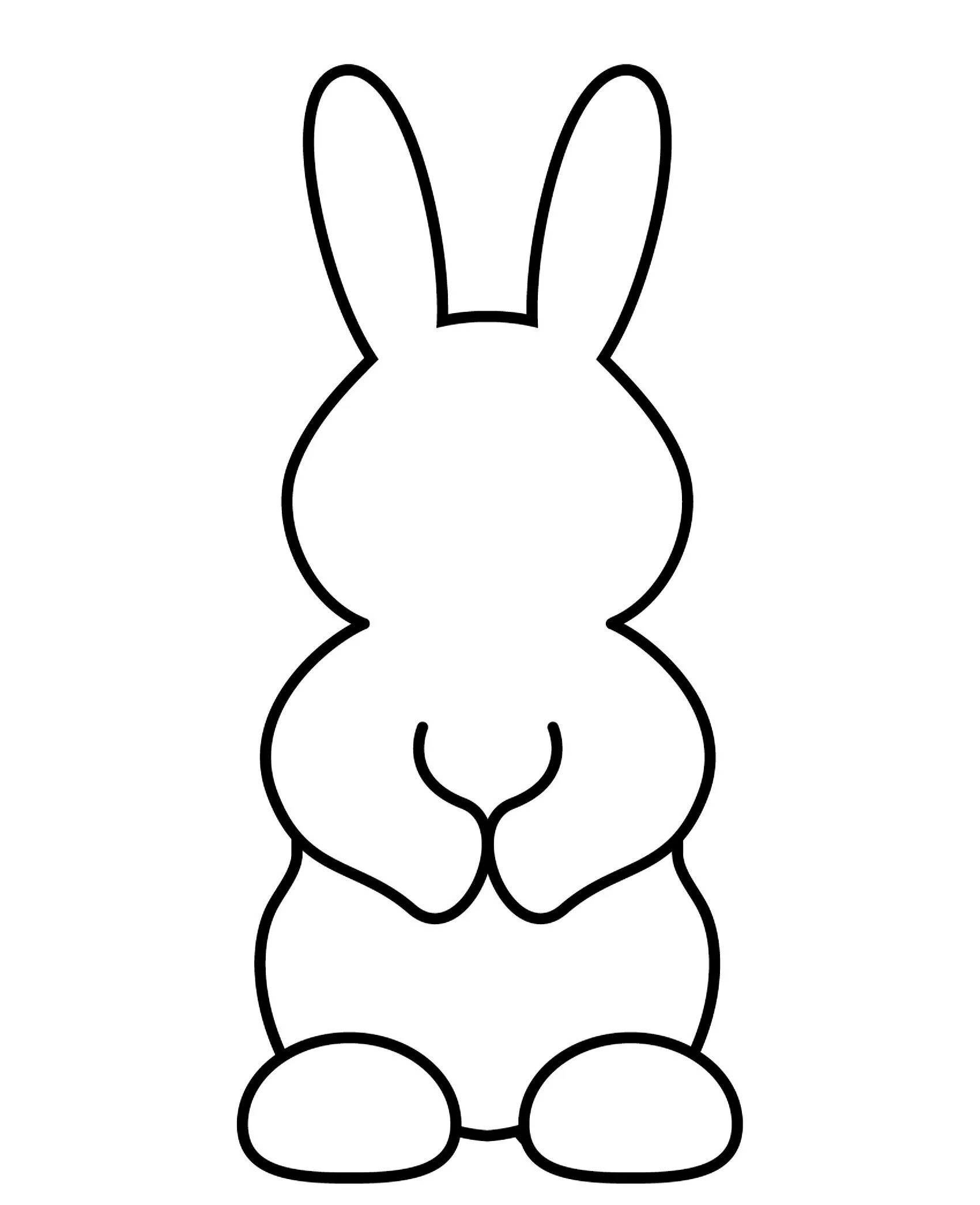 Molde de Coelho em Pé para Imprimir e Usar