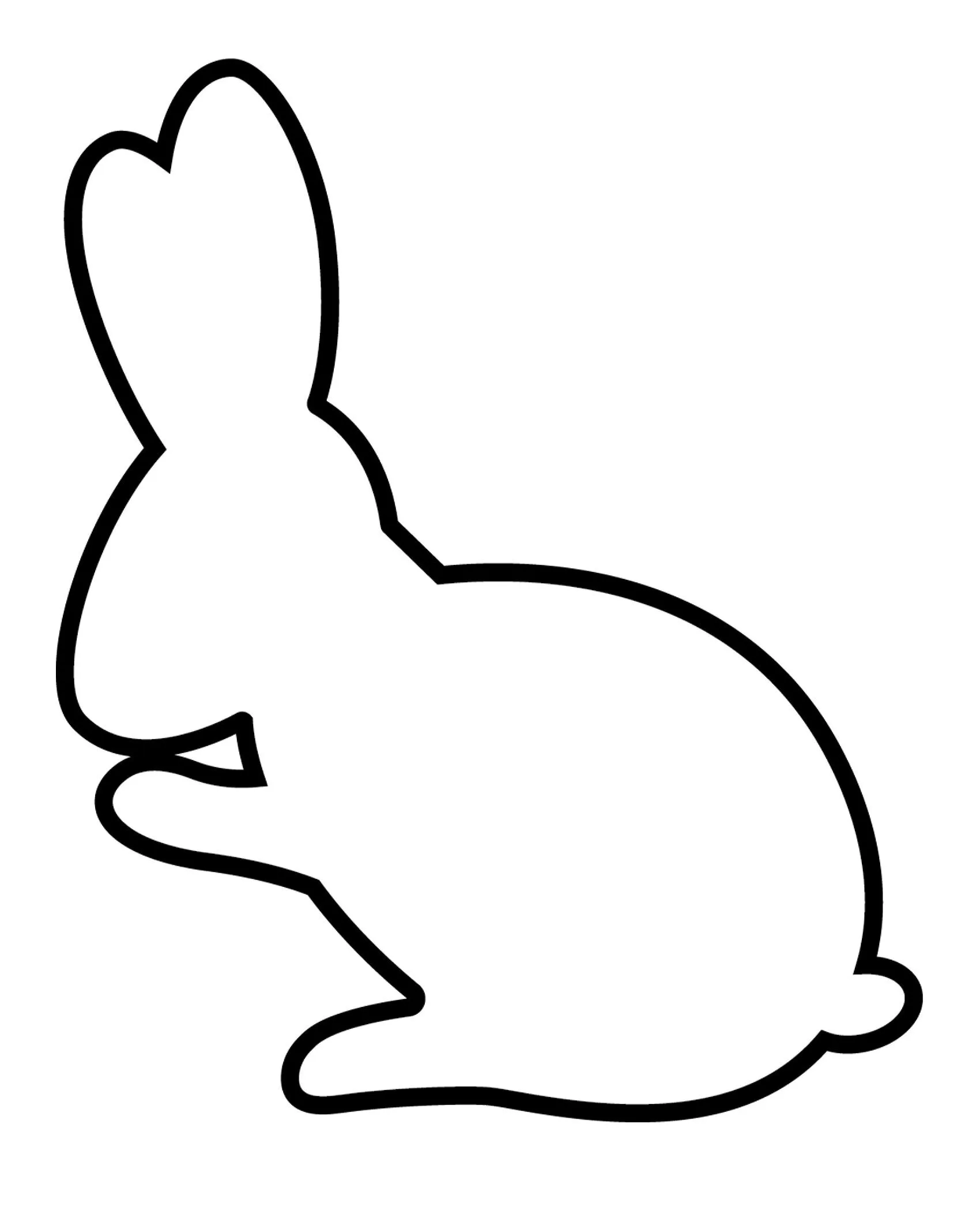 Molde de Coelho em Posição de Comer para Imprimir
