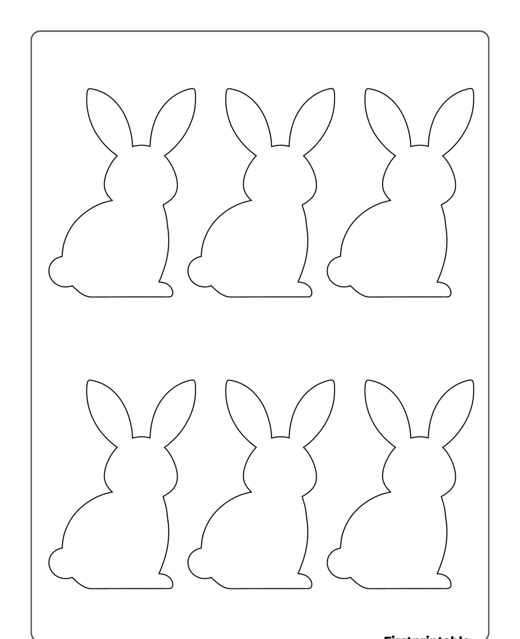 Molde de Coelho Minimalista para Imprimir e Recortar
