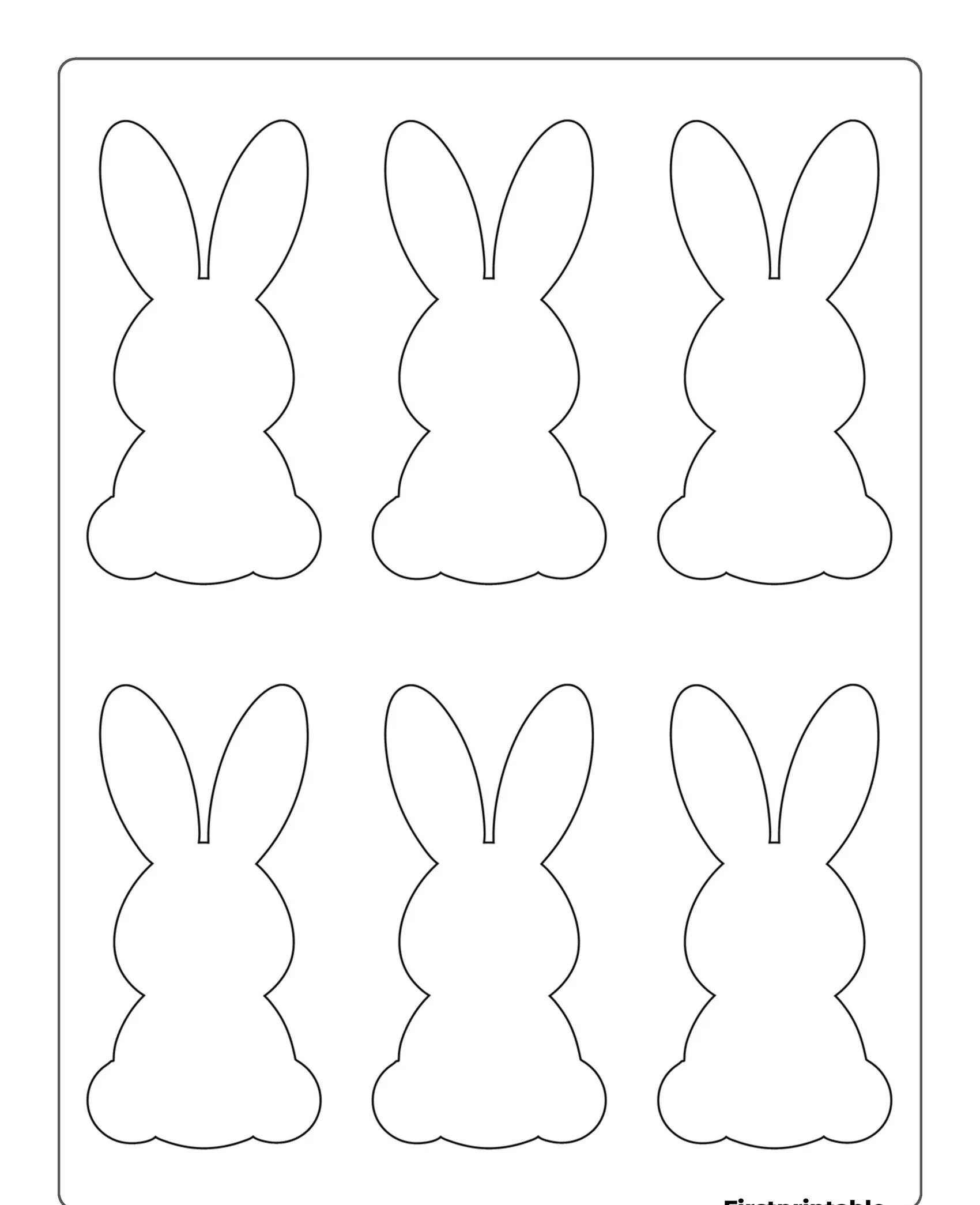 Molde de Coelho para Imprimir com Detalhes de Orelhas