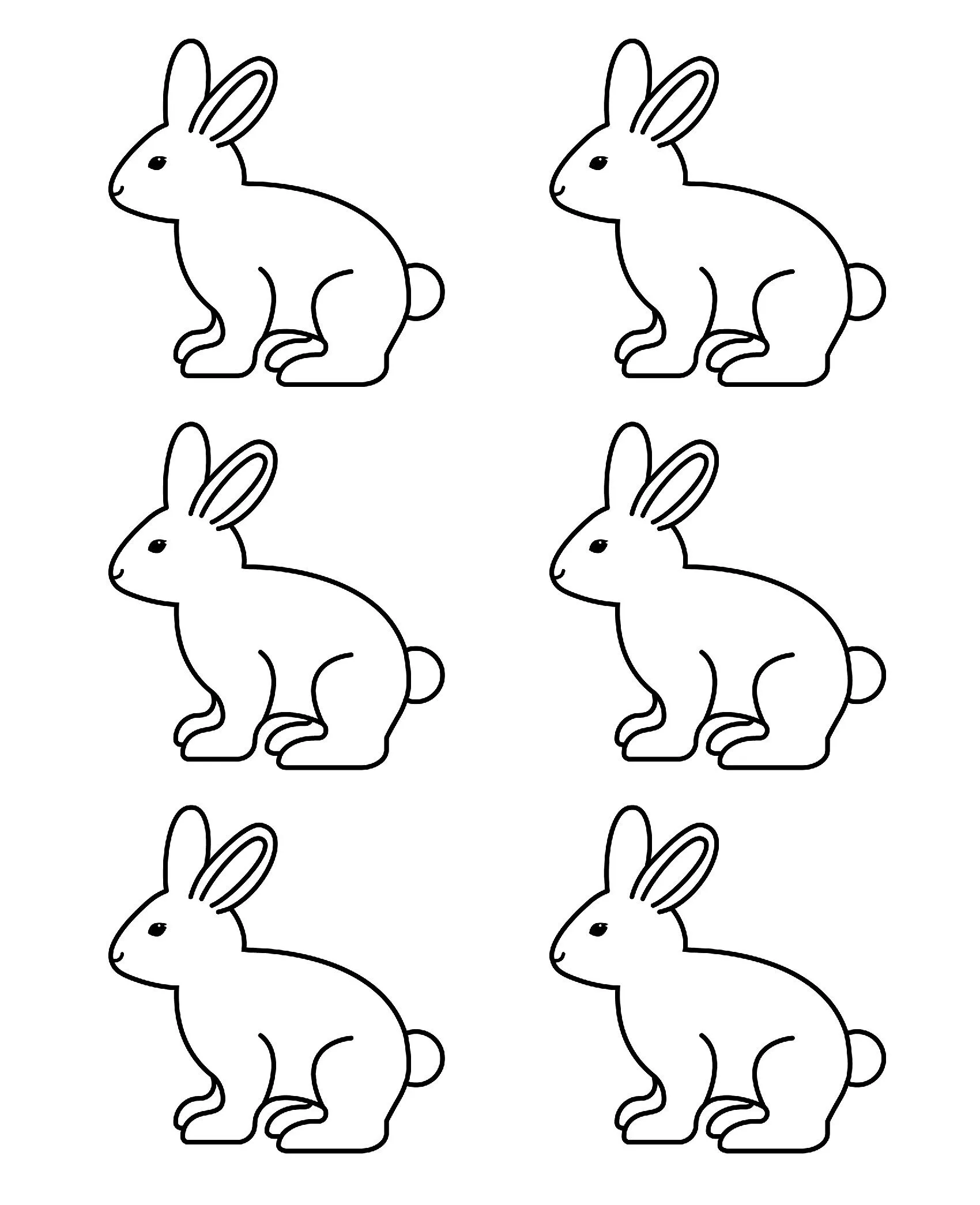 Molde de Coelho para Imprimir com Formas Simples