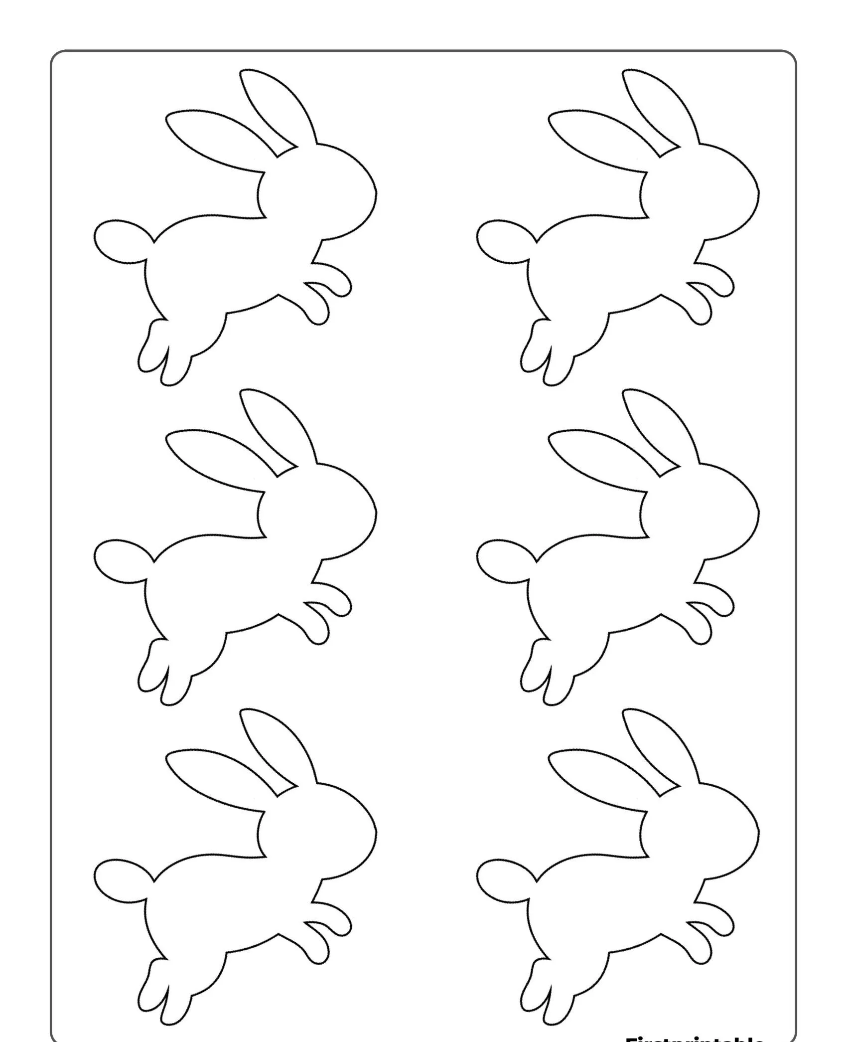 Molde de Coelho para Imprimir com Silhuetas Divertidas
