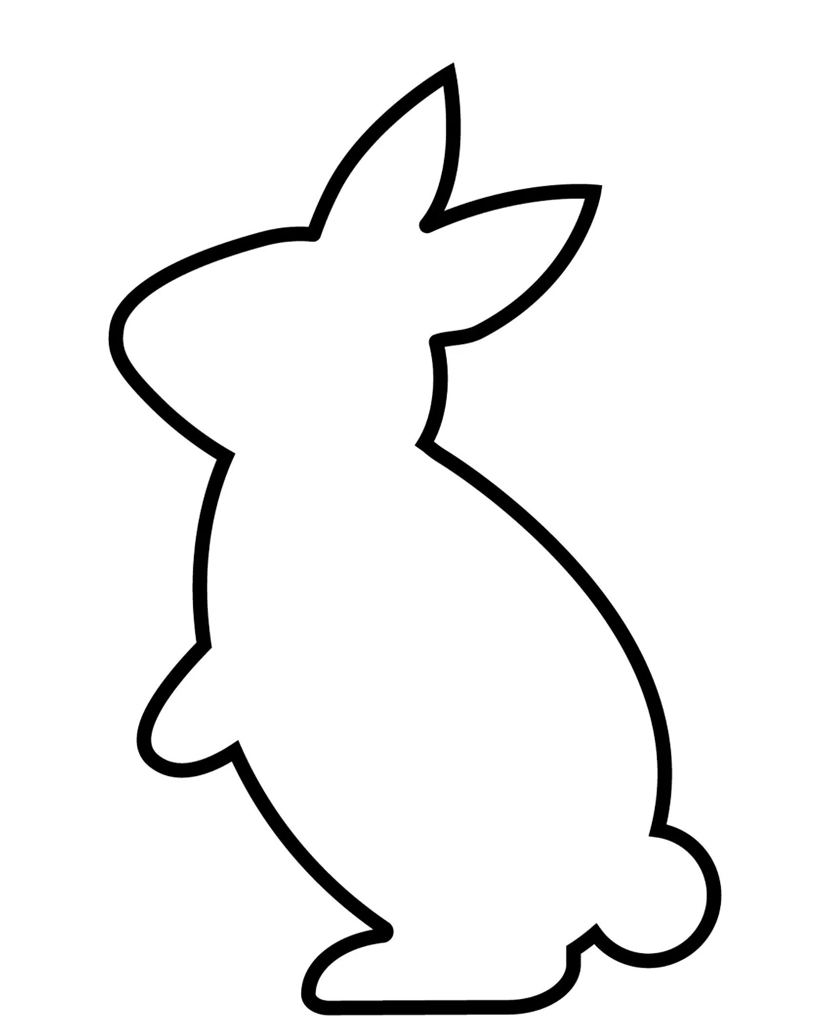 Molde de Coelho para Imprimir de Perfil Lateral