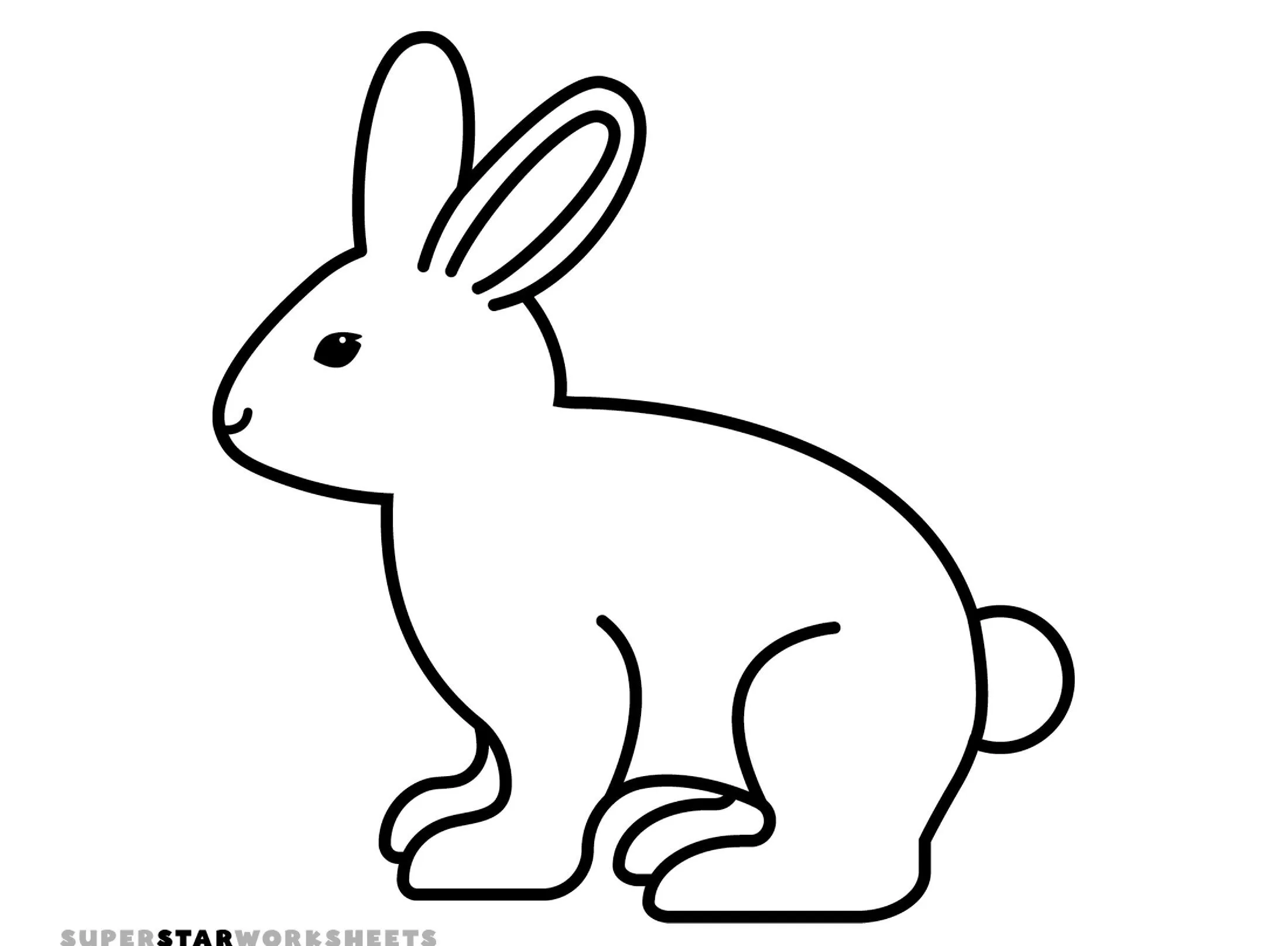 Molde de Coelho para Imprimir - Desenho Lateral Simples