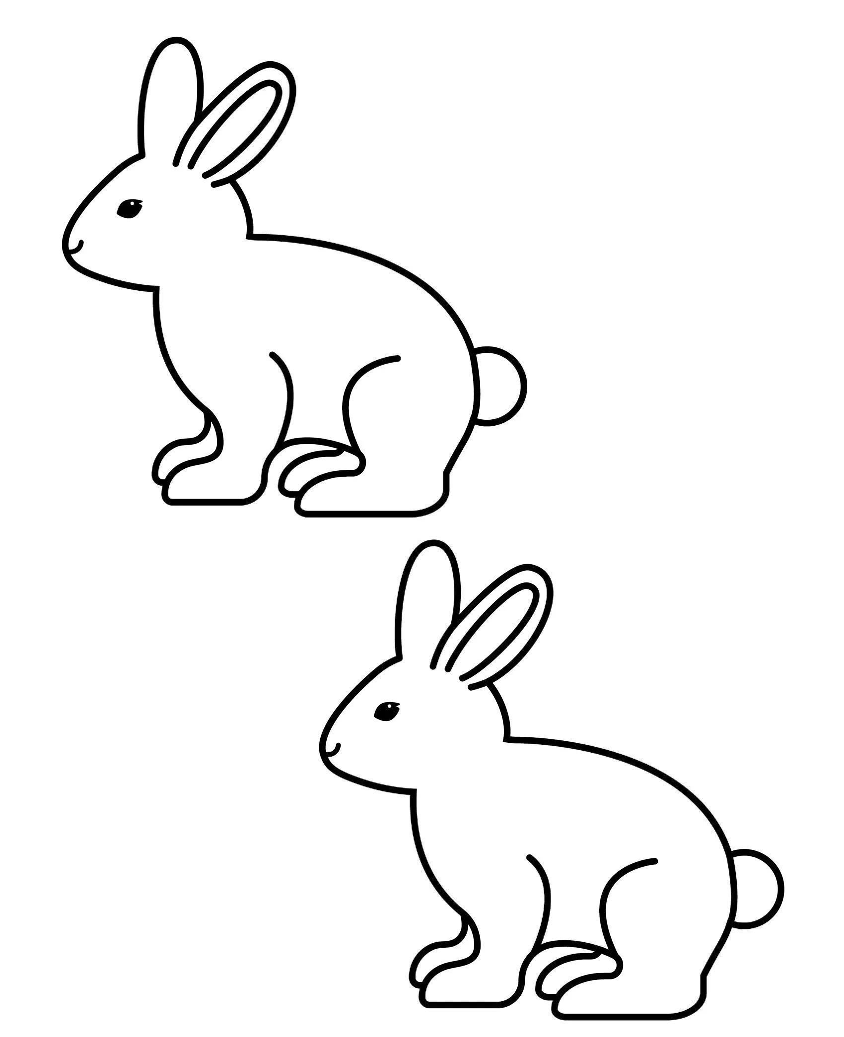 Molde de Coelho para Imprimir e Recortar Fácil