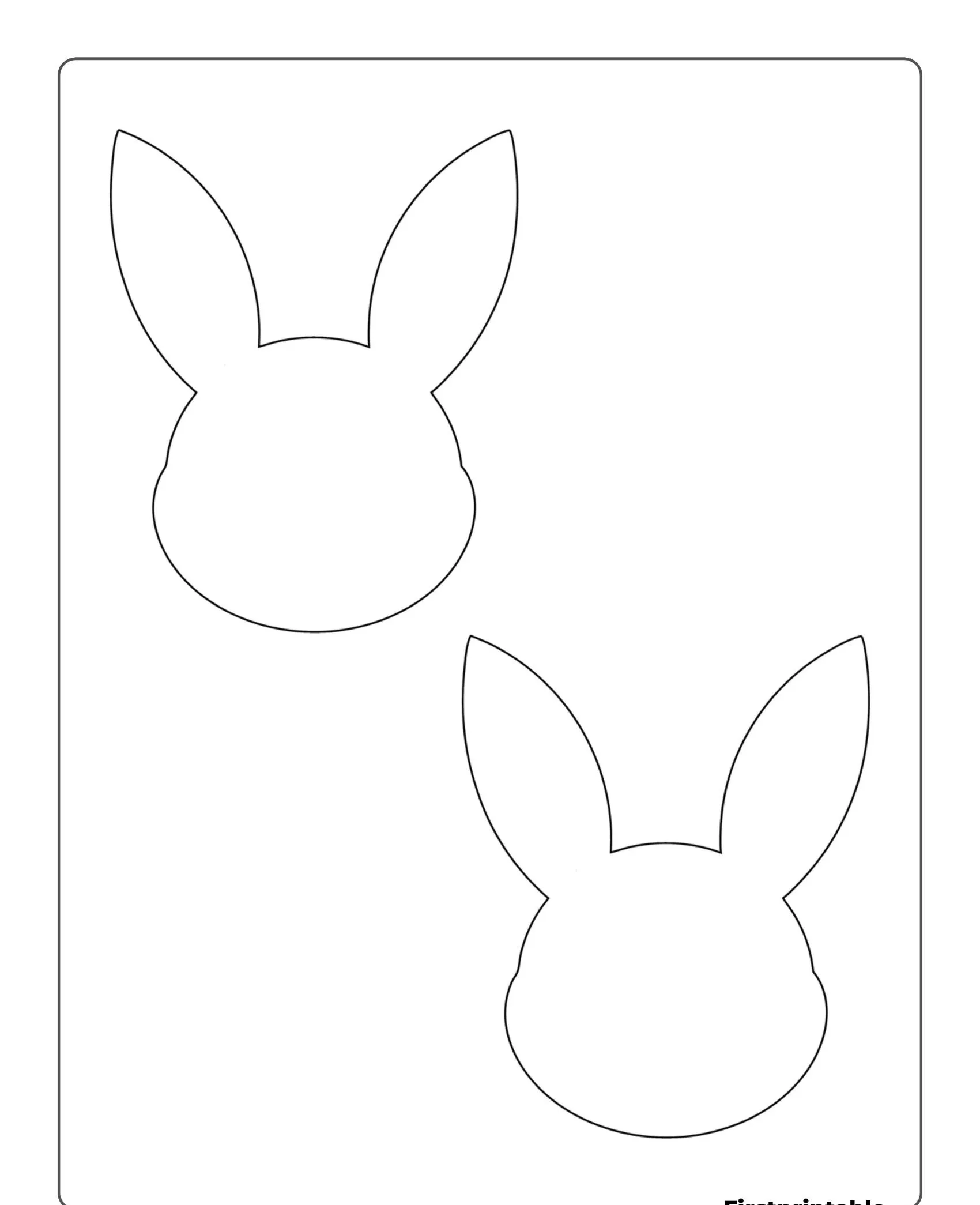 Molde de Coelho para Imprimir em Fundo Branco