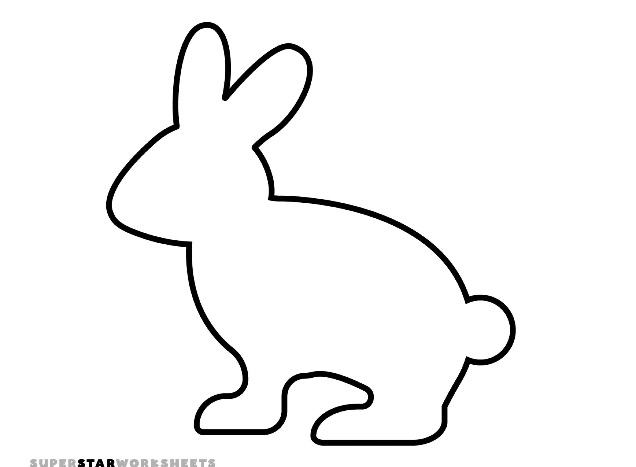 Molde de Coelho para Imprimir em Perfil Lateral