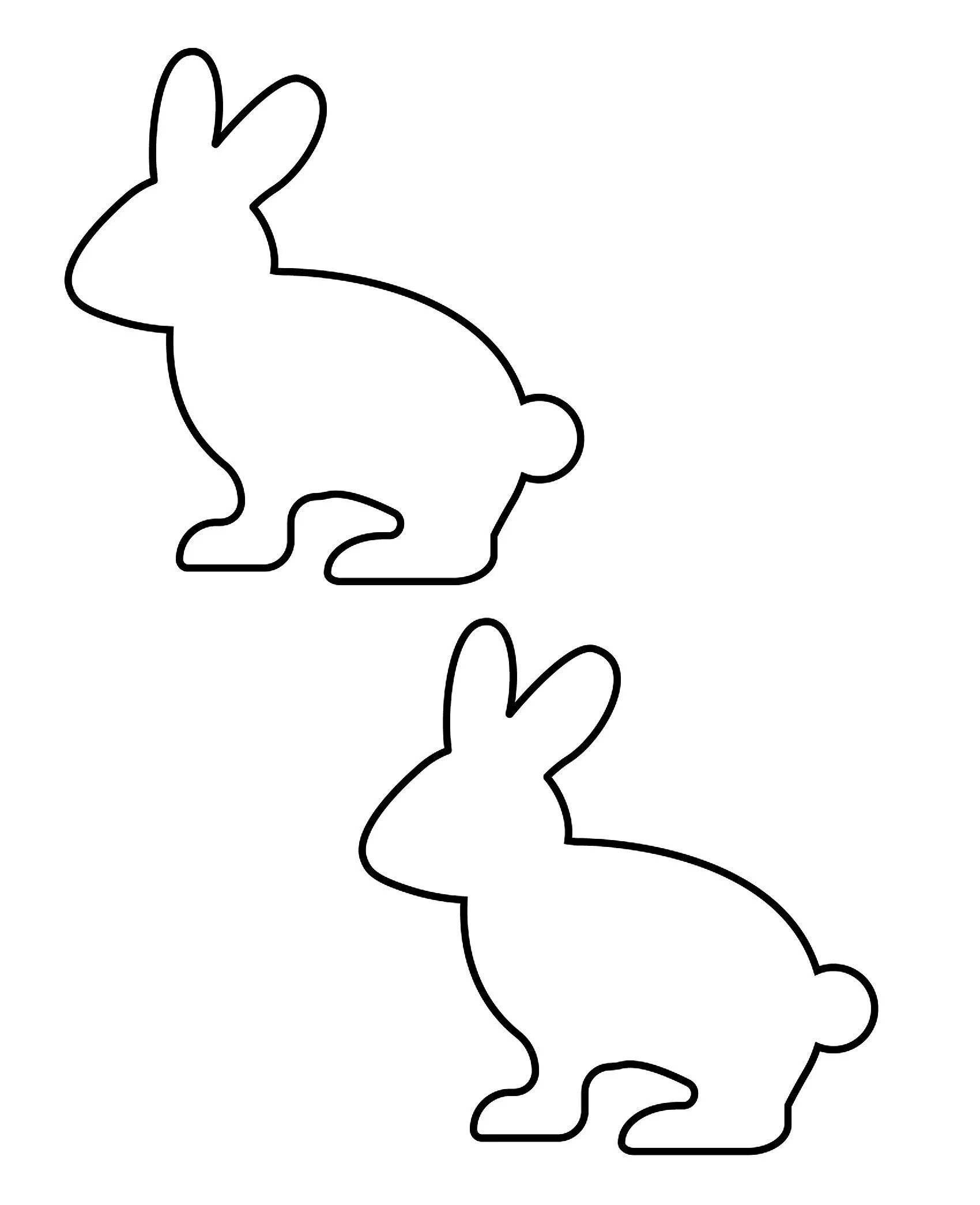 Molde de Coelho para Imprimir - Silhuetas de Coelho