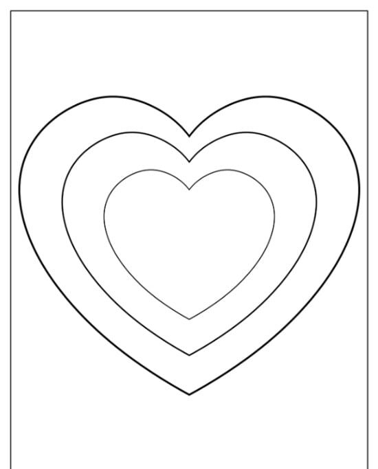 Molde de Coração Crescente para Imprimir - Criatividade e Amor