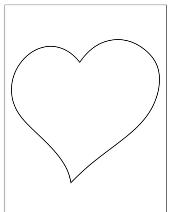 Molde de Coração em Preto para Imprimir e Usar nas Suas Artes