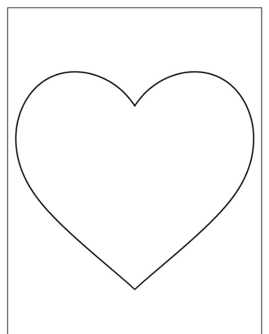 Molde de Coração Grande Tradicional para Imprimir Ideal para Artesanato