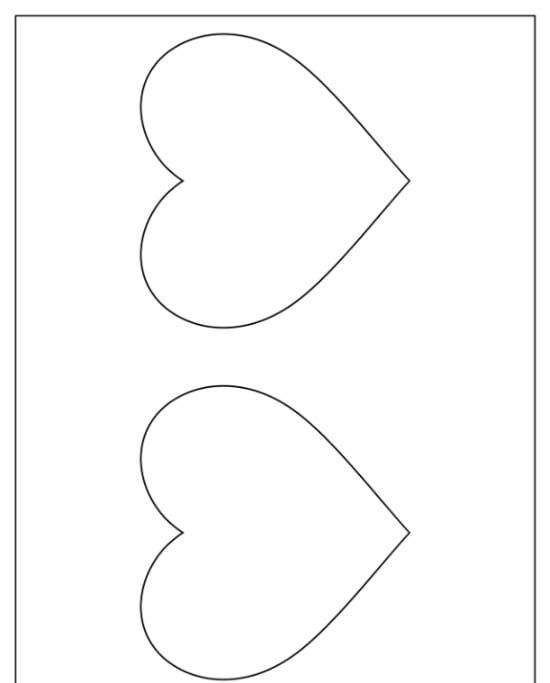 Molde de Coração para Imprimir com Dois Corações Tradicionais