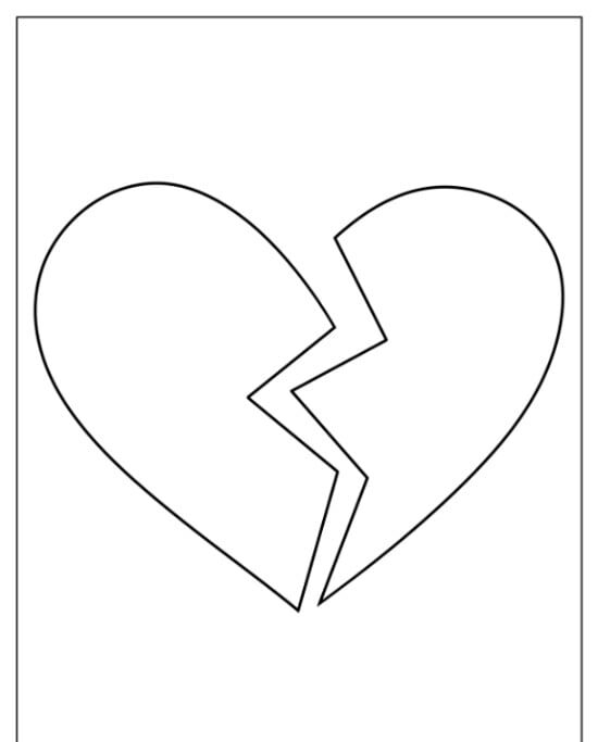 Molde de Coração Partido para imprimir: Atividades Criativas e DIY