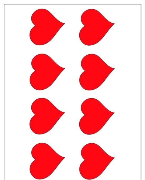 Molde de Coração Vermelho para Imprimir - Atividades Criativas