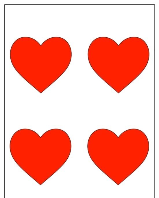 Molde de Coração Vermelho para Imprimir e Criar Artesanato