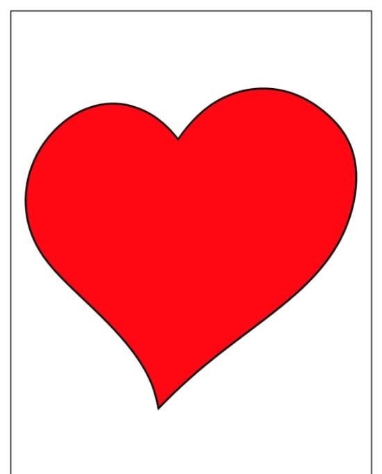 Molde de Coração Vermelho para Imprimir em Atividades Criativas