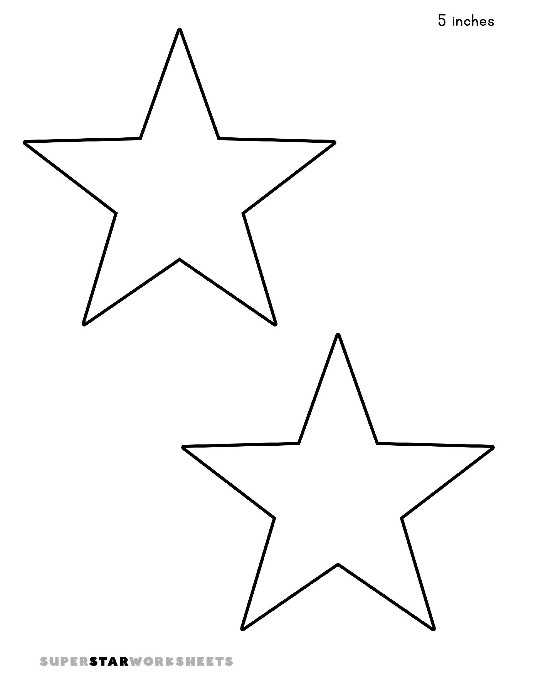 Molde de Estrela de 5 Pontas para Imprimir em A4