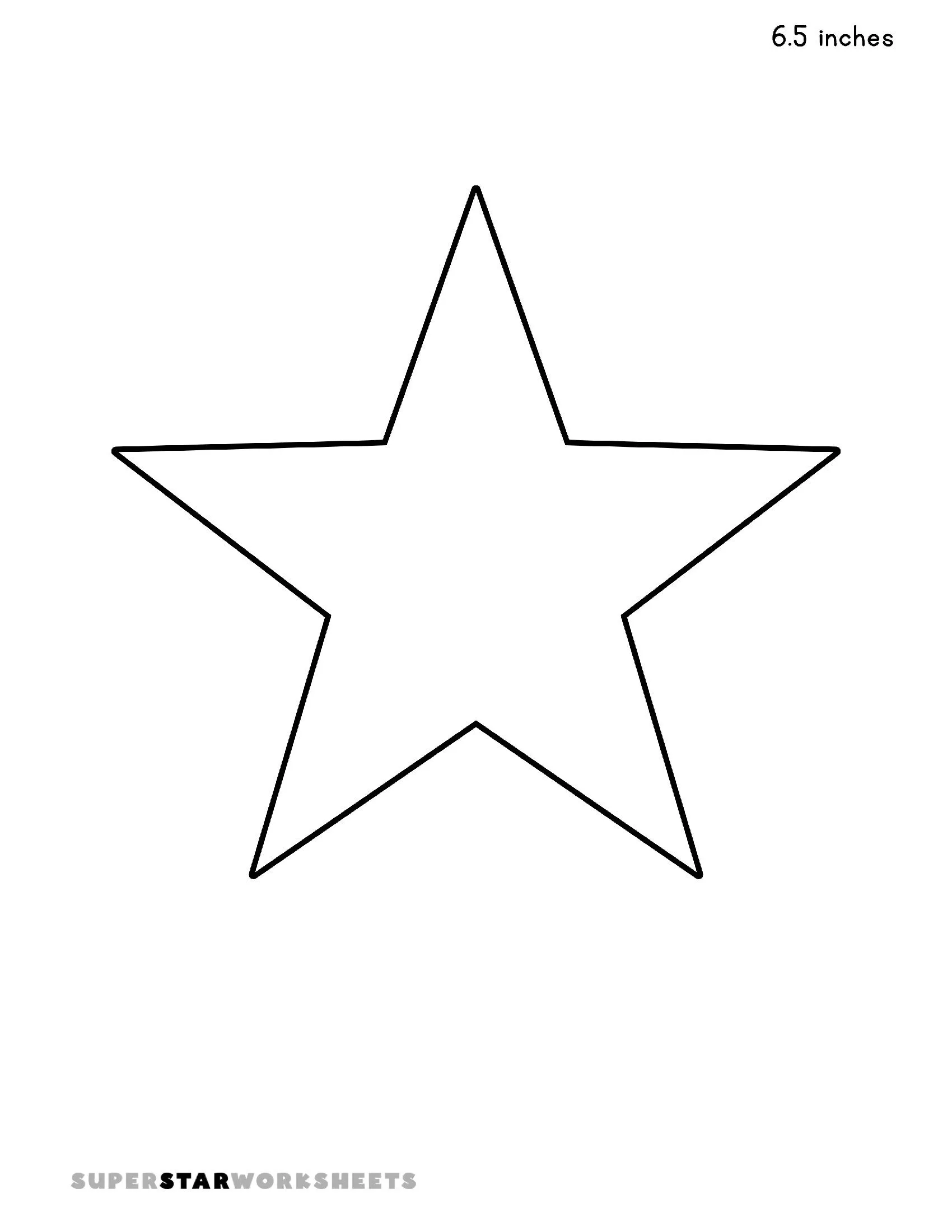 Molde de Estrela para Imprimir 6,5 Polegadas em Papel A4