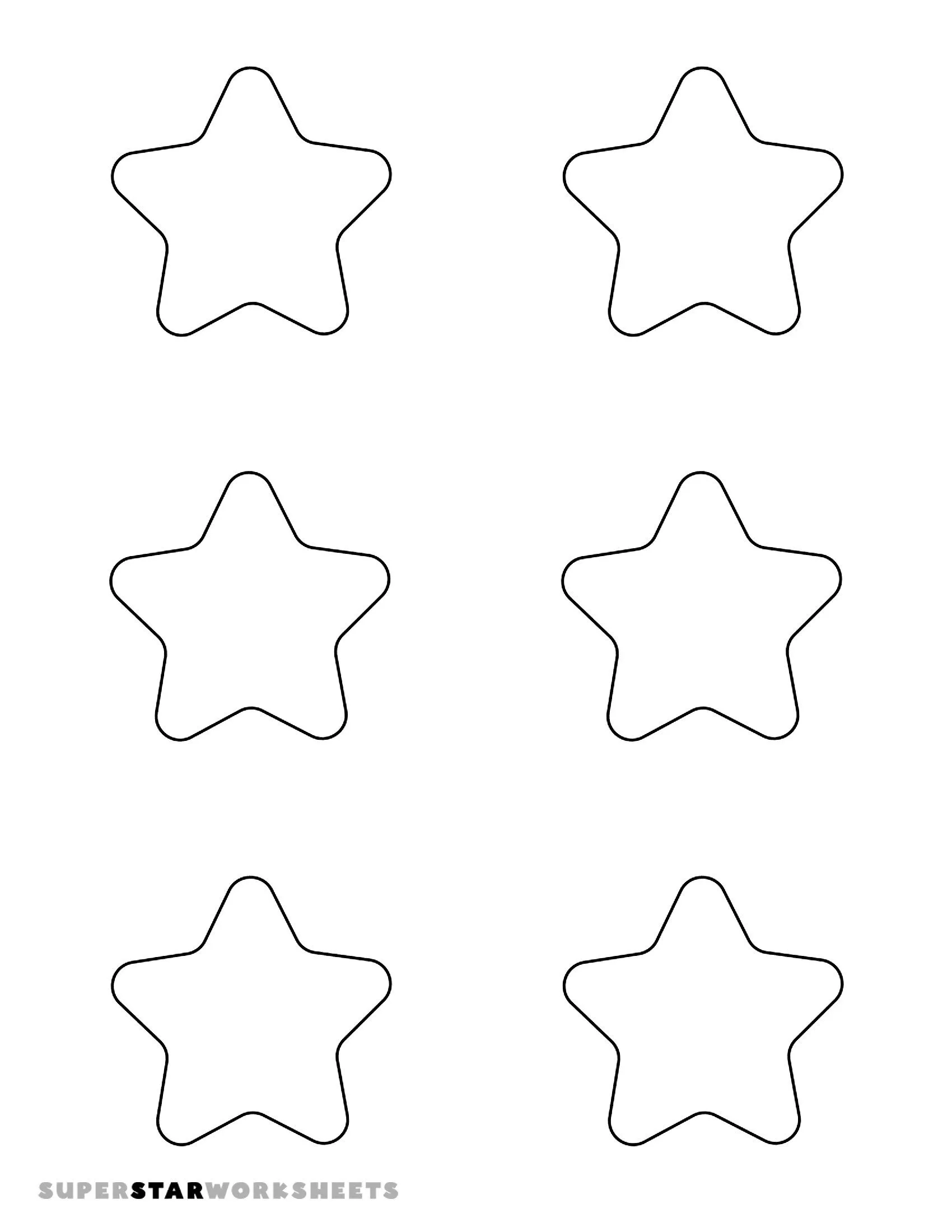 Molde de Estrela para Imprimir com Seis Estrelas