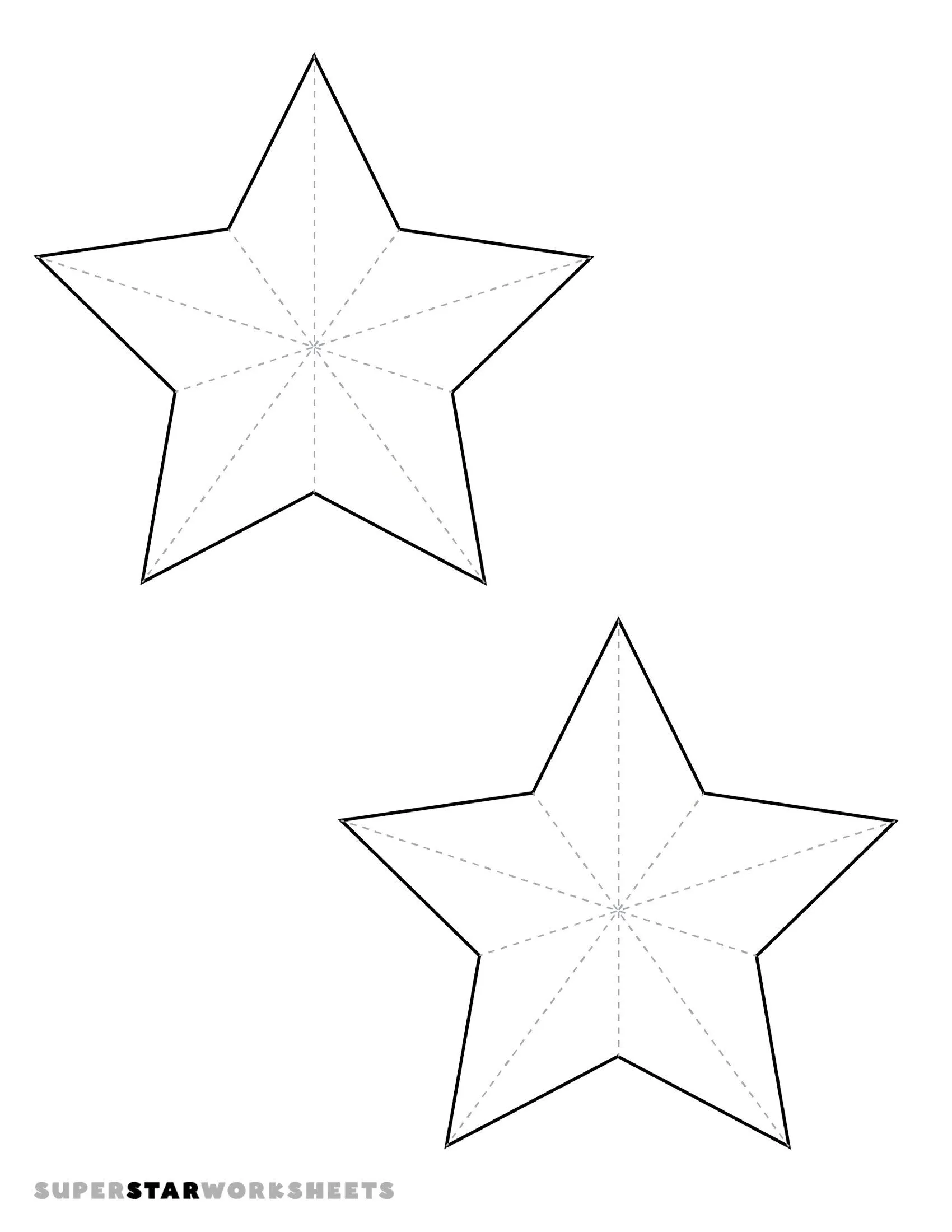 Molde de Estrela para Imprimir e Criar Decorações Tridimensionais