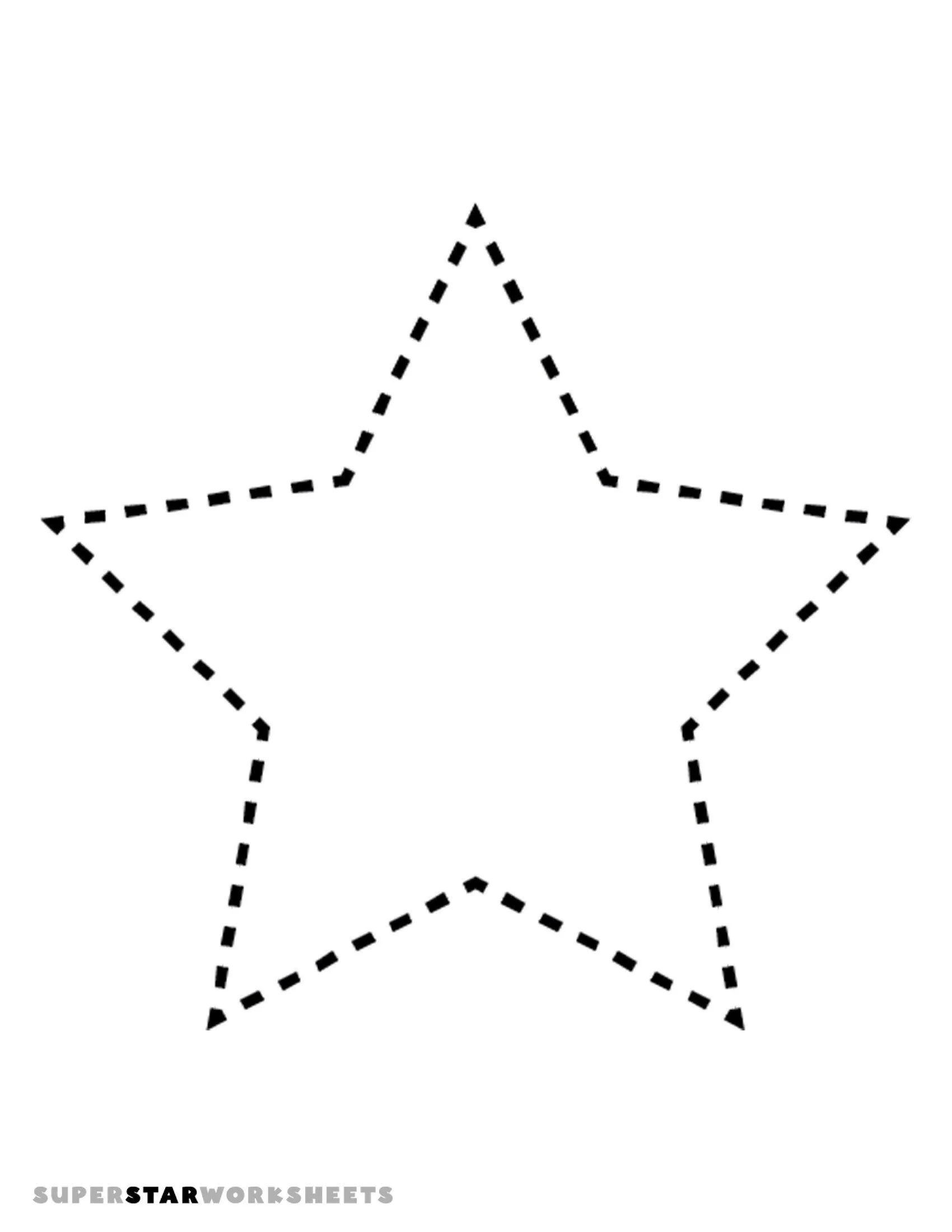 Molde de Estrela para Imprimir e Recortar em A4