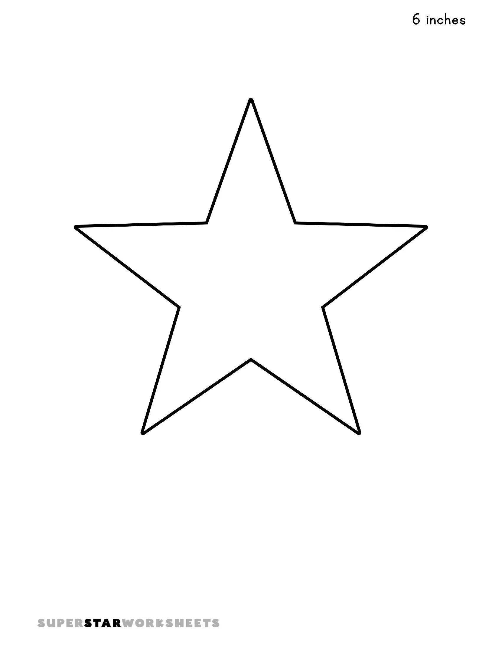 Molde de Estrela Preta de Cinco Pontas para Imprimir