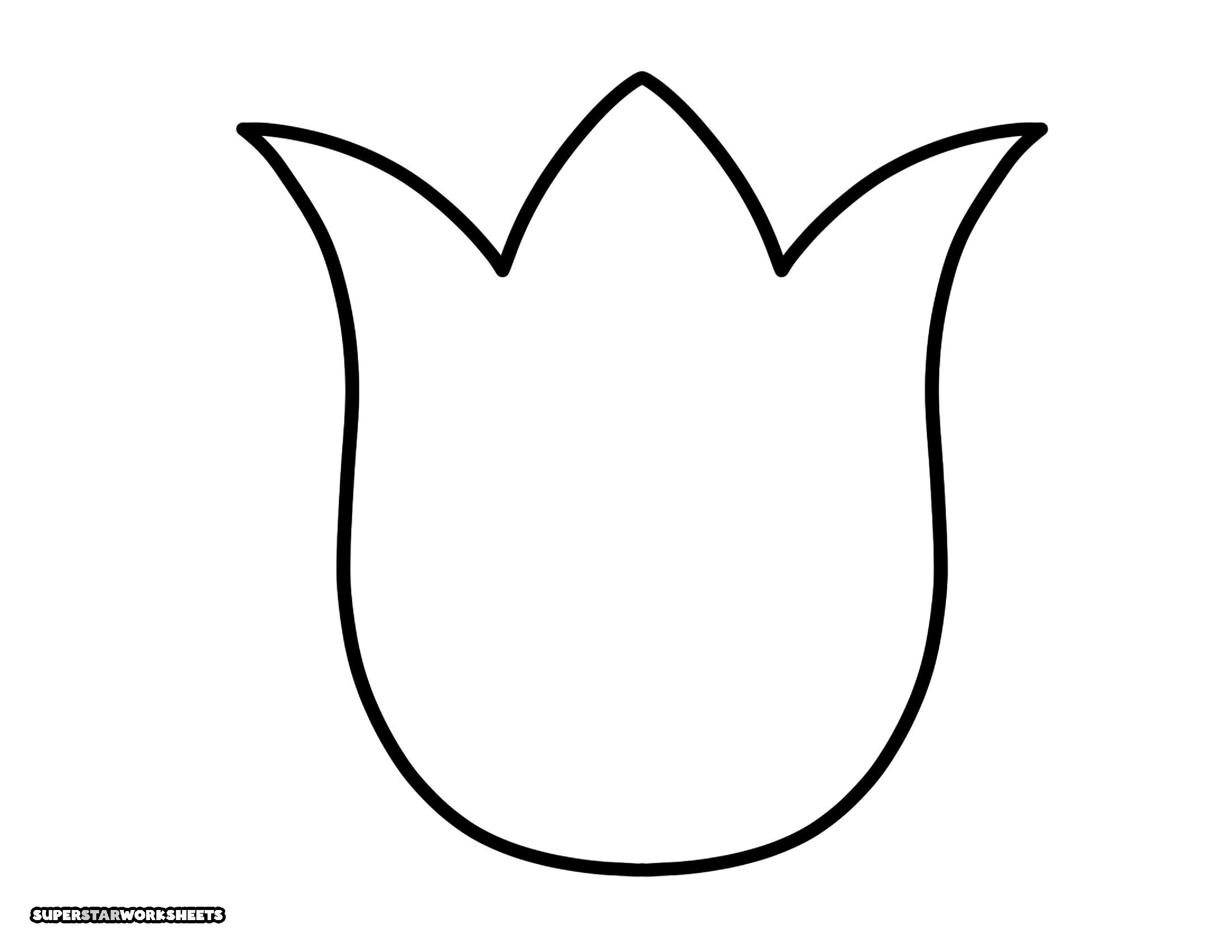 Molde de Flor em Forma de Tulipa para Imprimir - Artesanato Criativo