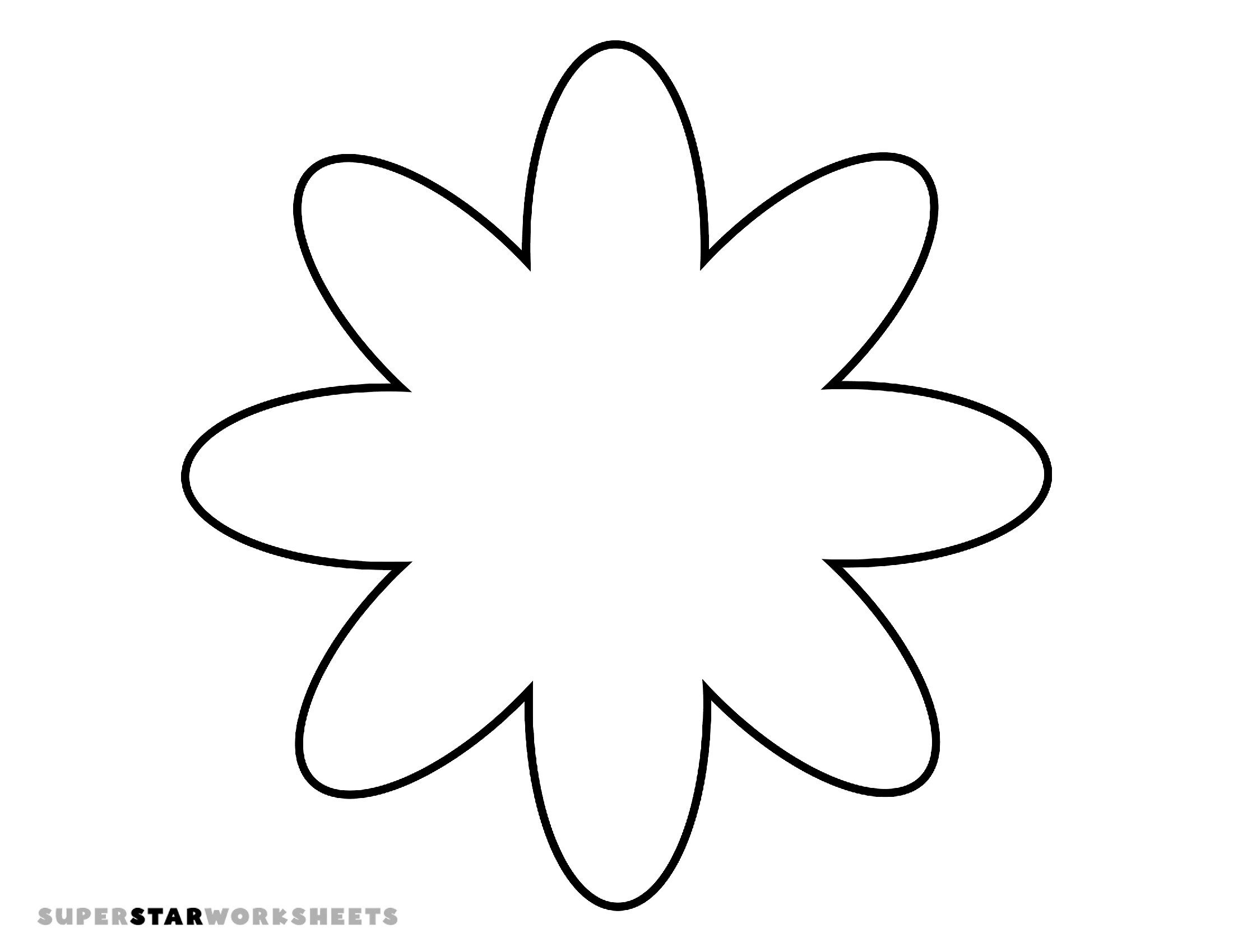 Molde de Flor Simples com 8 Pétalas para Imprimir e Criar