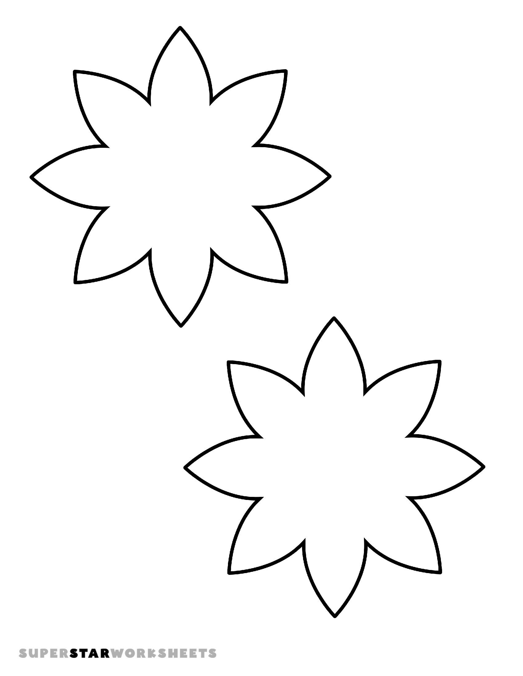 Molde de Flores para Imprimir com 2 Flores de 8 Pétalas