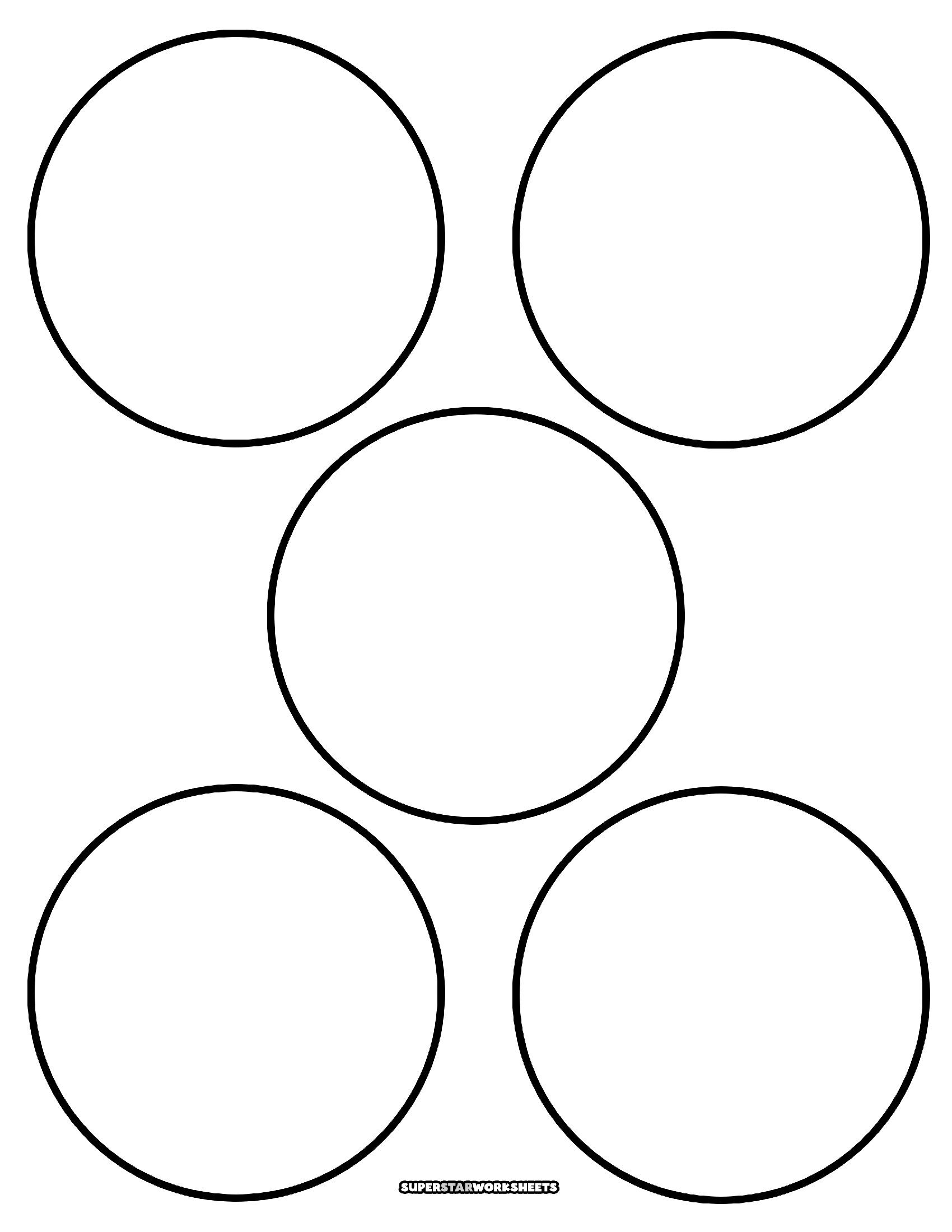 Molde de Flores para Imprimir com 5 Círculos em Padrão Simples