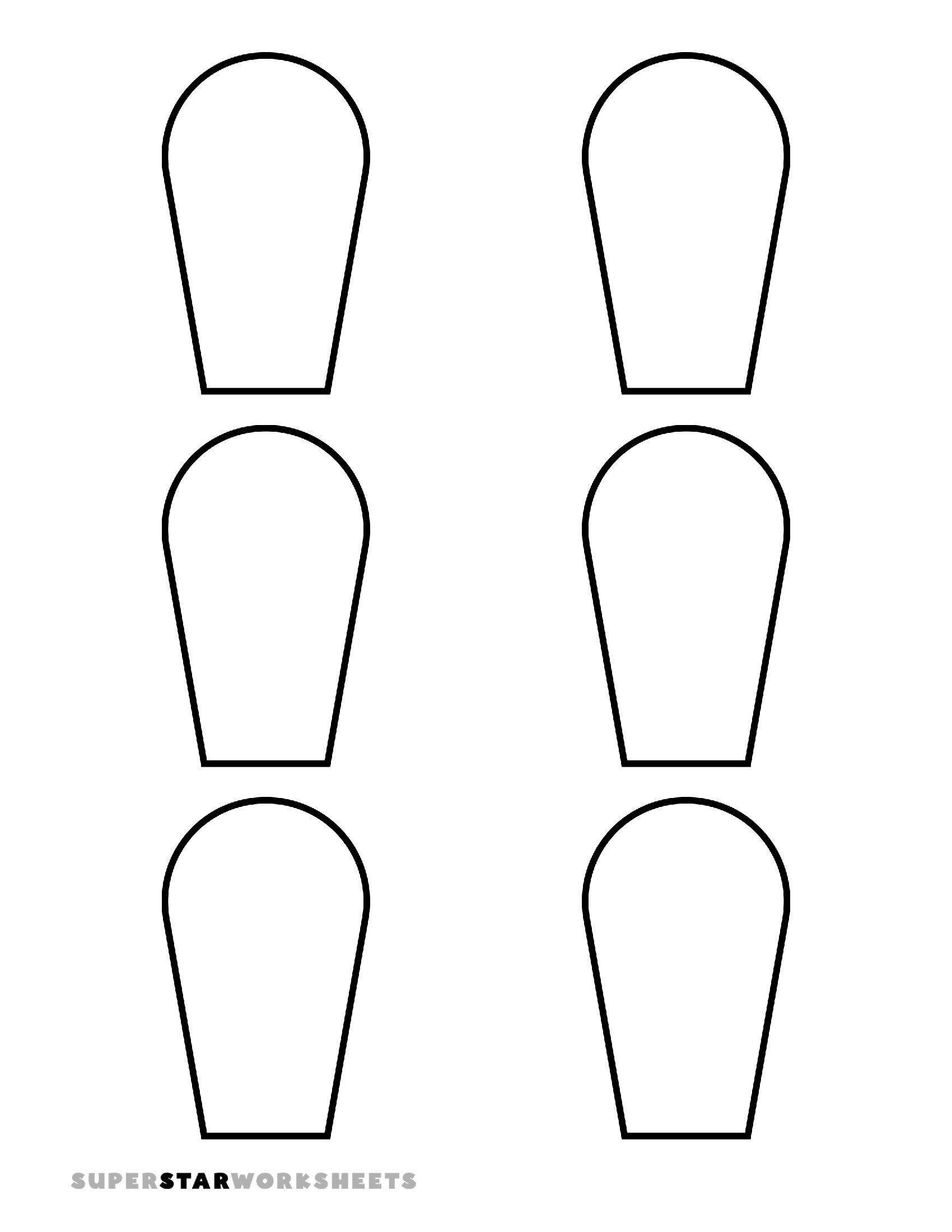 Molde de Flores para Imprimir com 6 Contornos Simples e Simétricos