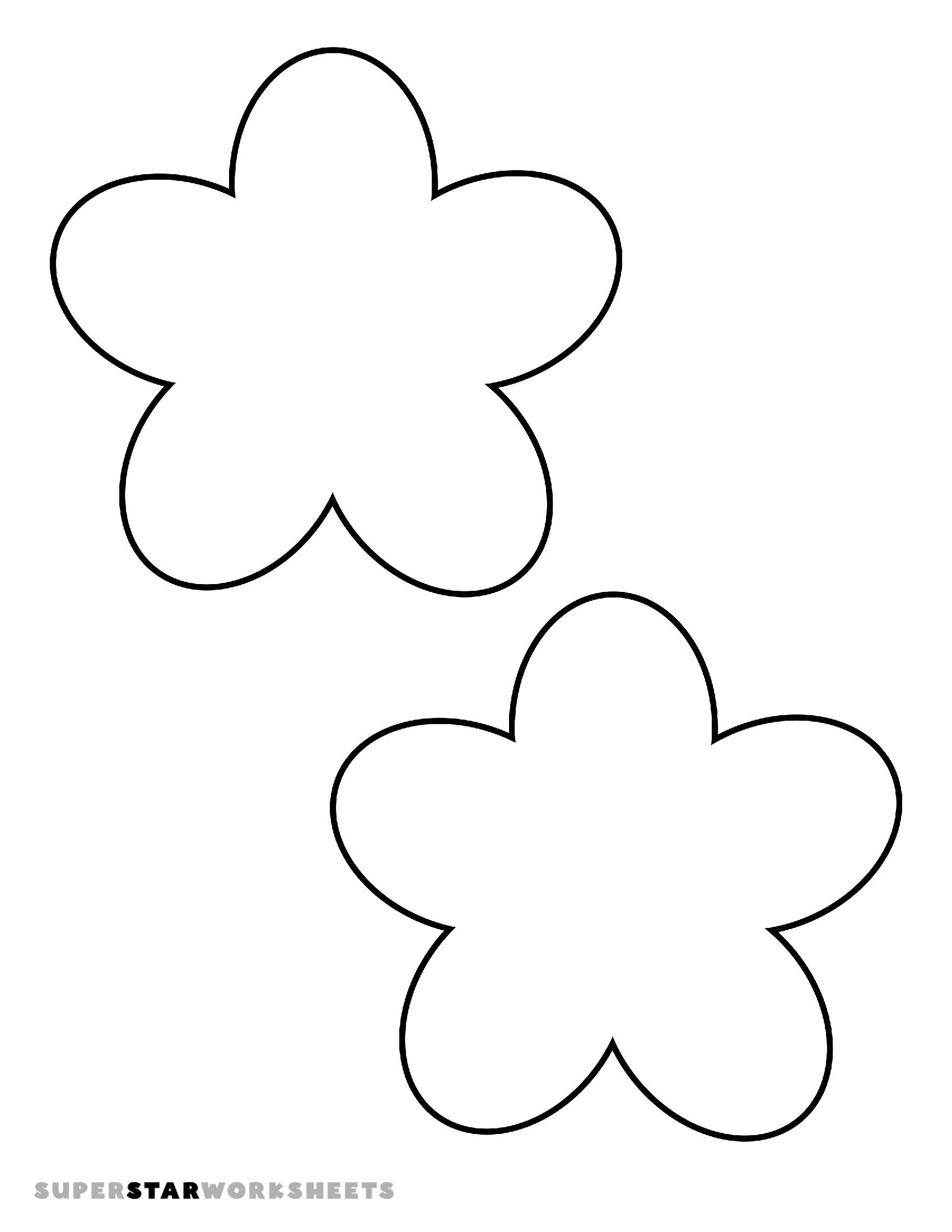 Molde de Flores para Imprimir com Dois Desenhos Simples