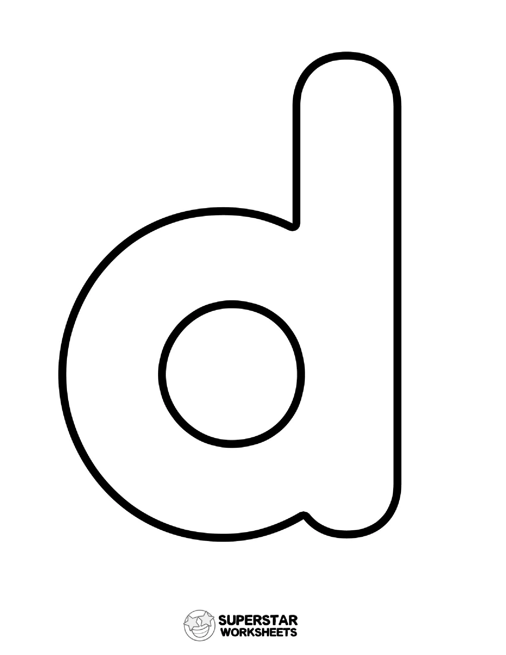 Molde de letra d minúscula para imprimir em atividades educativas