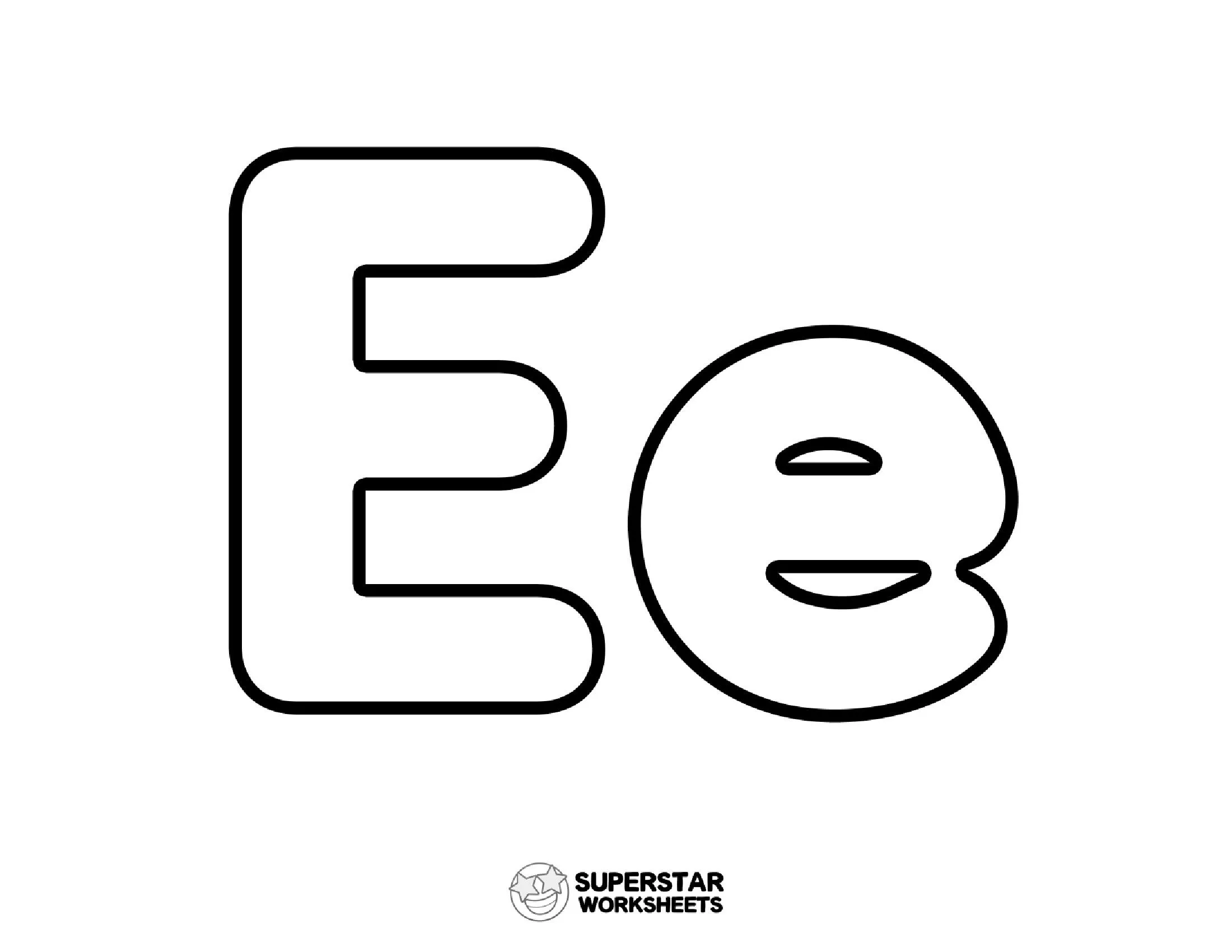 Molde de Letra E Maiúscula e e Minúscula para Imprimir