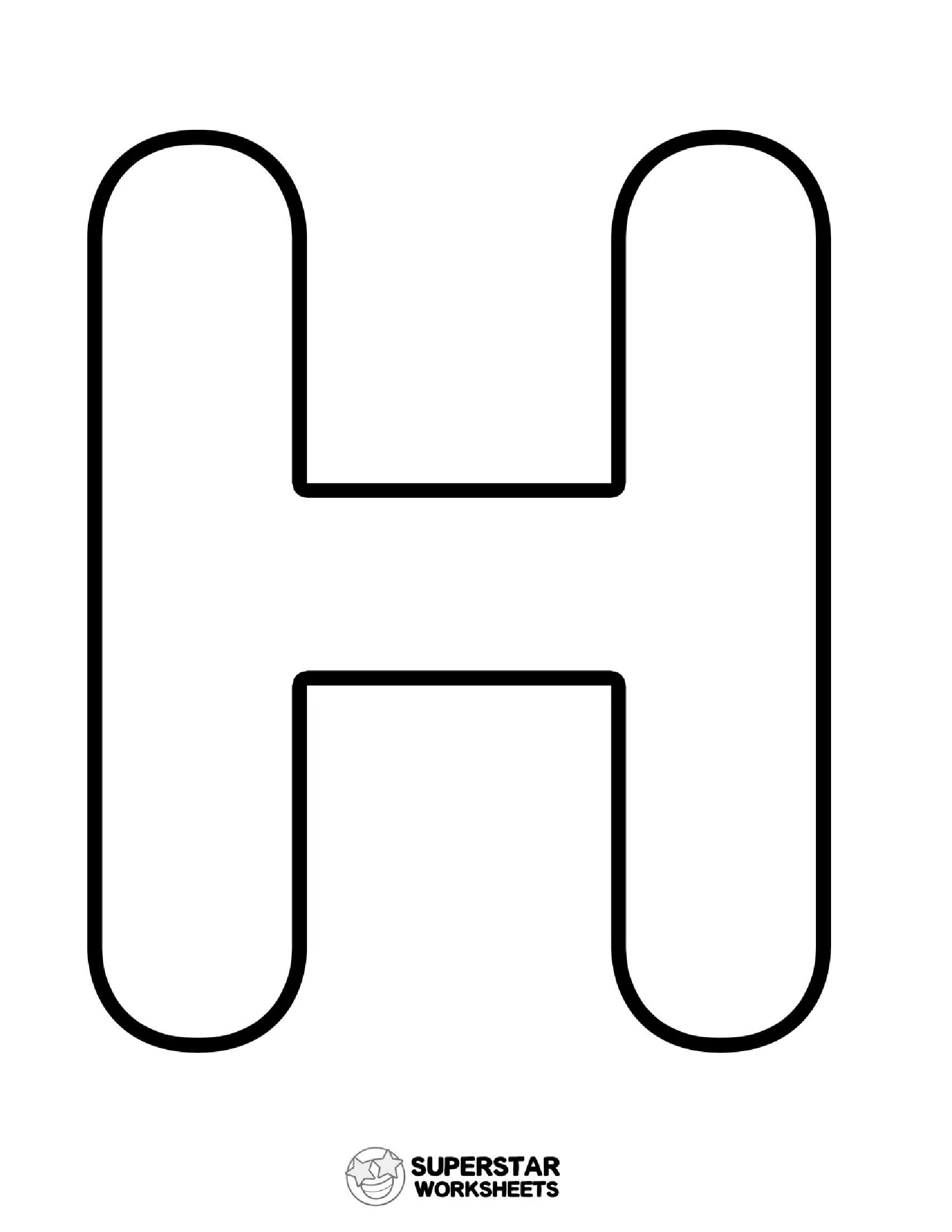 Molde de Letra H Grande para Imprimir | Criatividade em Ação