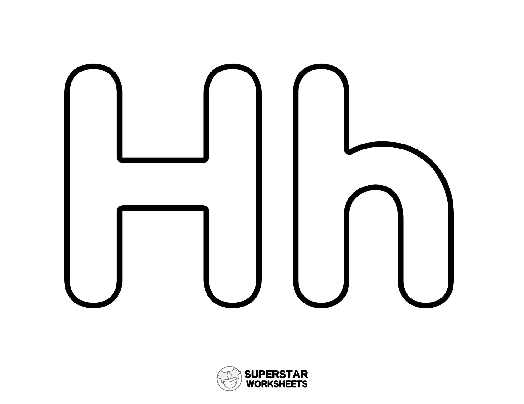 Molde de Letra H Grande para imprimir e usar em atividades educativas