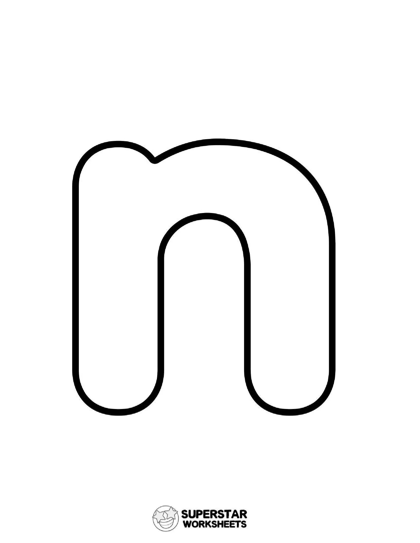 Molde de Letra n Minúscula para Imprimir - Superstar Worksheets