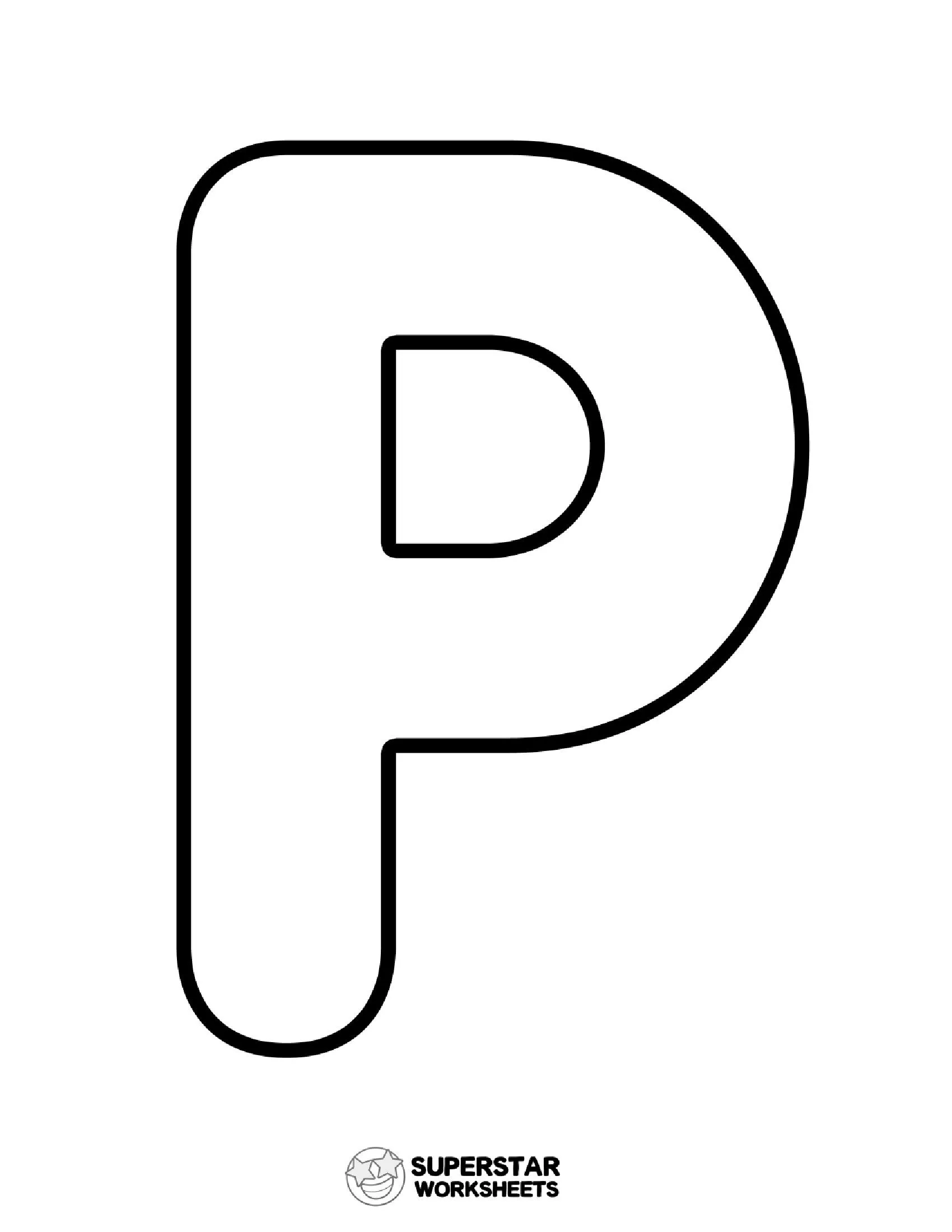 Molde de Letra P Maiúscula para Imprimir - Ideal para Atividades Infantis