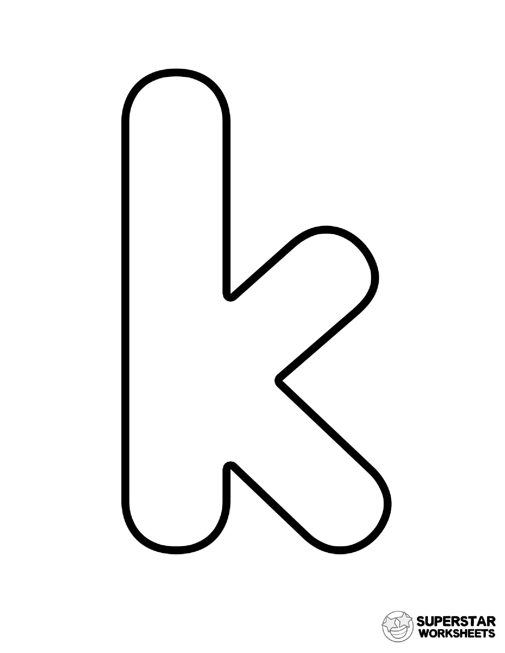 Molde de Letra para imprimir da Letra k Pequena Grosso Contornado