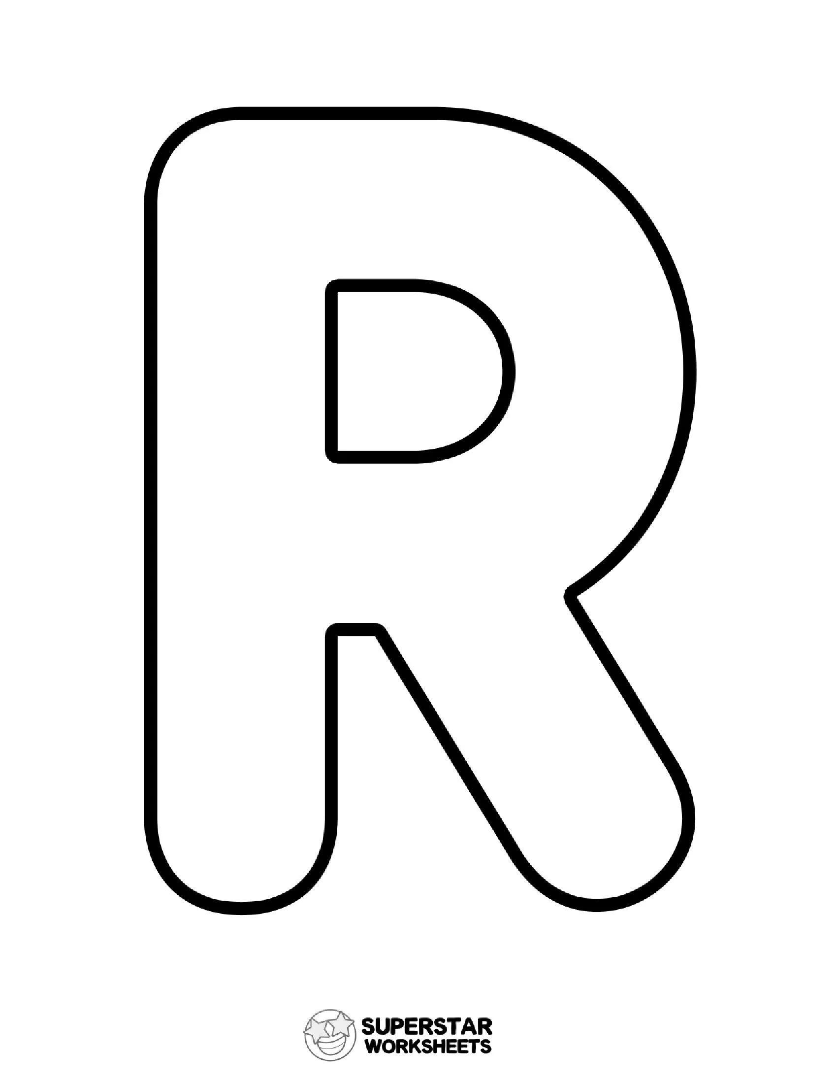 Molde de Letra para Imprimir da Letra R Grande e Destaque