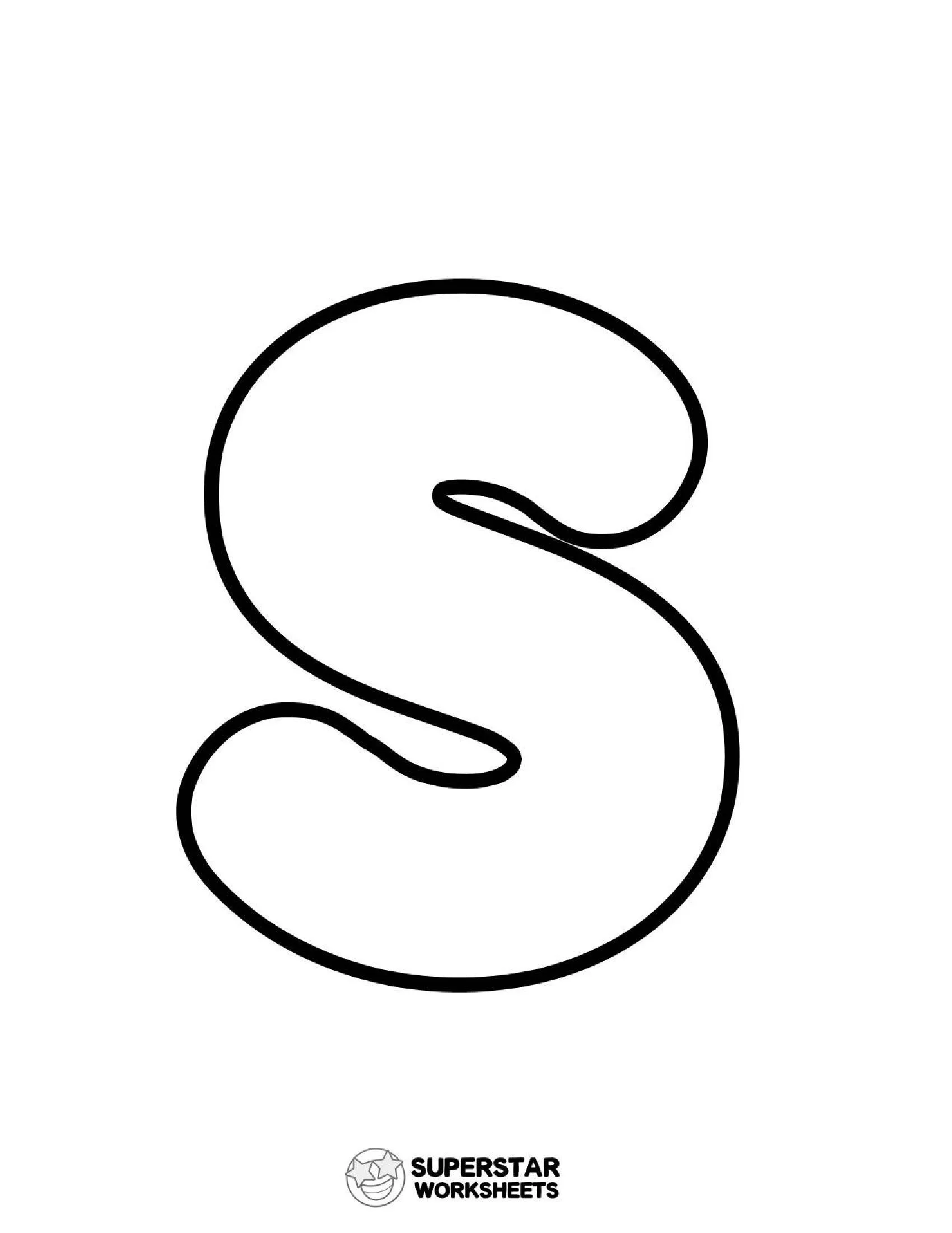 Molde de Letra para imprimir da Letra s Pequena em Cursivo Negrito